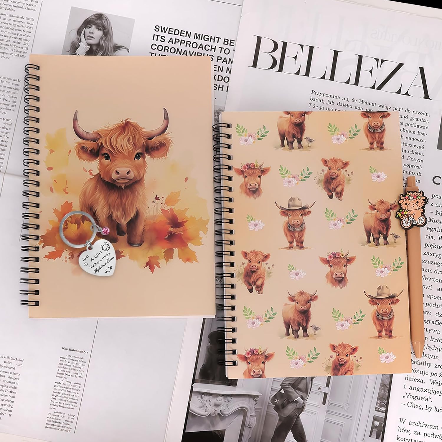 Thumbnail 4 de QBEJIME Highland Cow Gifts 4‑pc set