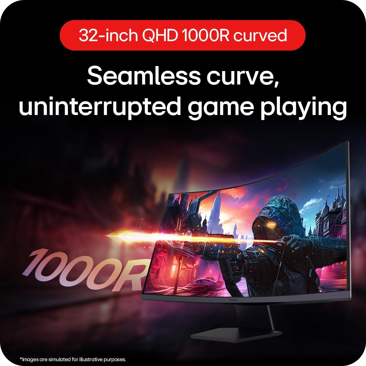 Detalle 2 de LG UltraGear Curved Gaming Monitor 32GS60QC — 32-inch, 1440p, 180Hz