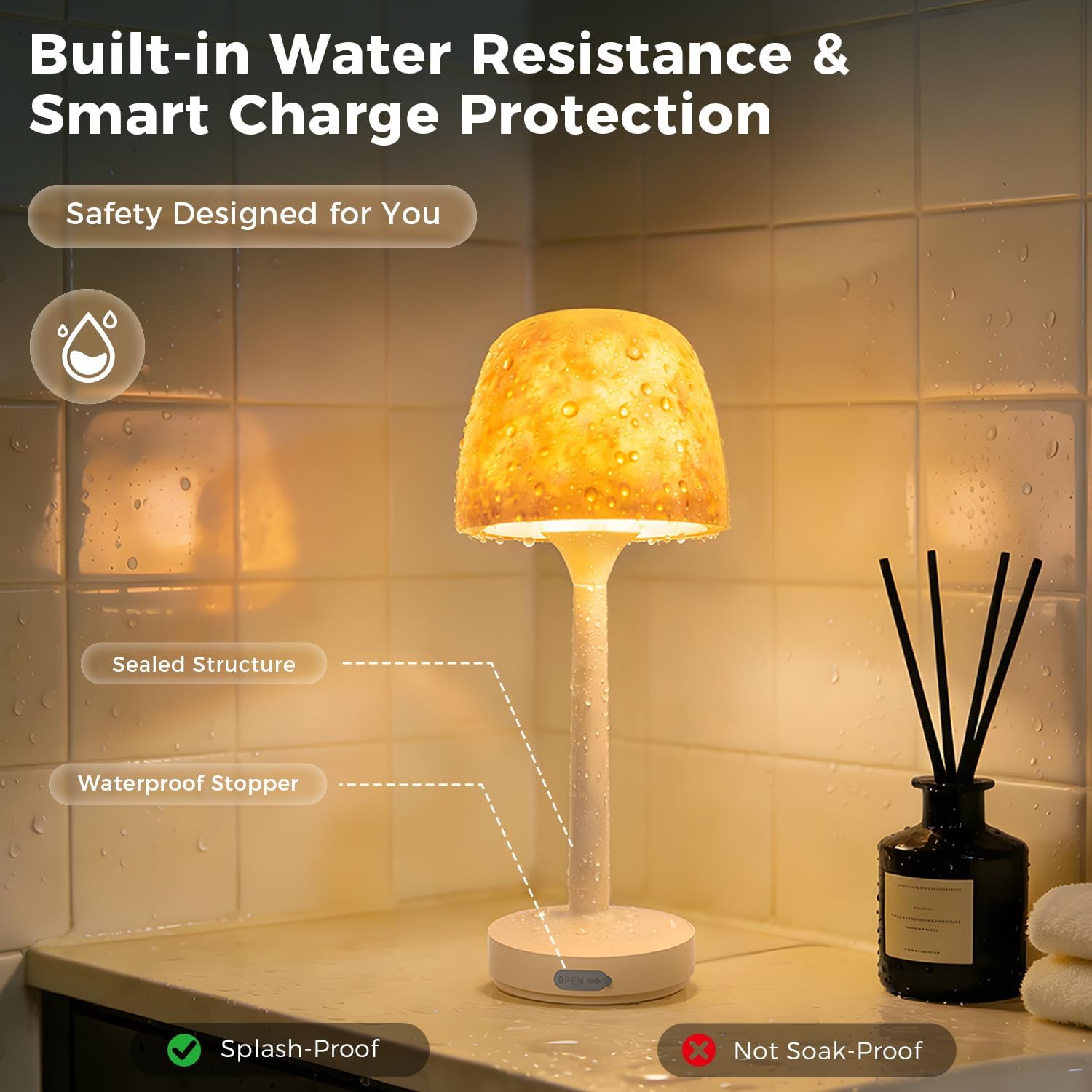 Detalle 2 de Waterproof Shower Lamp, USB-C Rechargeable