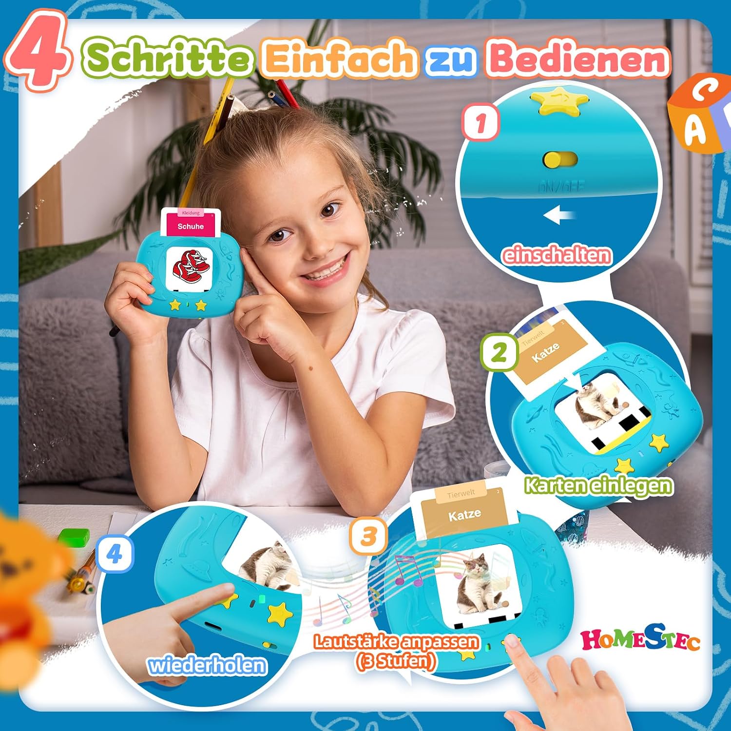 Thumbnail 4 de HOMESTEC Lernkarten ab 2 Jahre Deutsche Sprechkarten