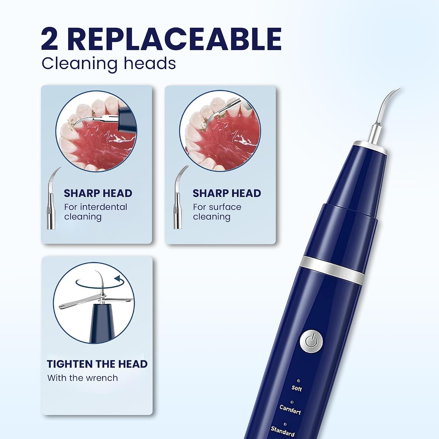 Detalle de HOKIN Plaque Remover Dental Care Kit – Stainless Steel 5-Piece Dental Tools
