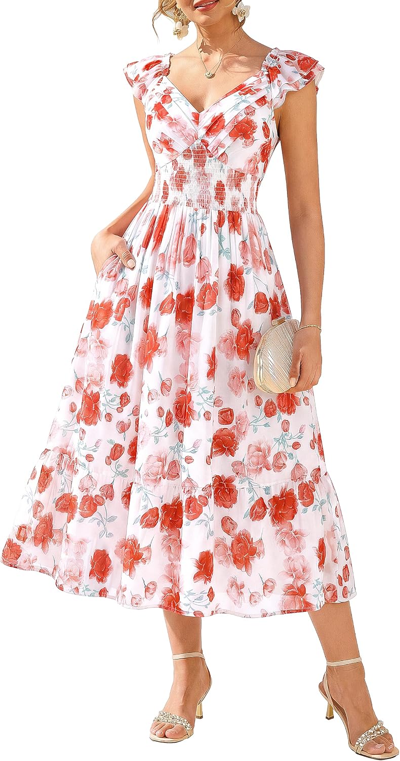 Detalle 2 de GRACE KARIN Women's Summer Floral Maxi Dress: Light, Romantic, and Practical for Weddings and Beyond