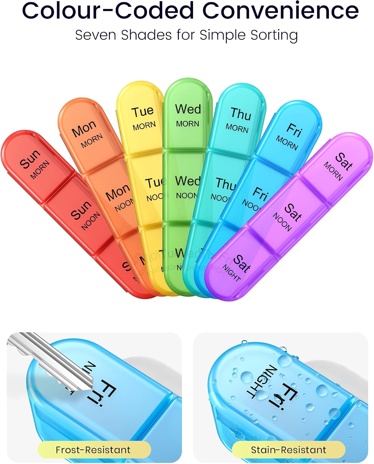 Thumbnail 4 de Zoolion Weekly Pill Box 7 Day 3 Times a Day – Travel Tablet Organiser