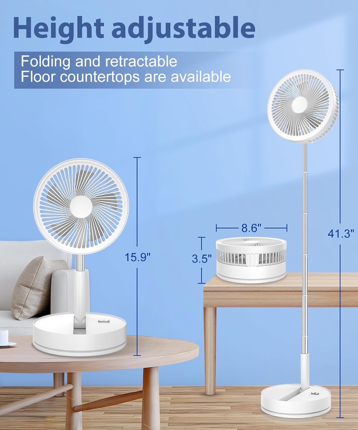 Thumbnail 2 de LBSTP 8.6-Inch Portable Fan with 8000mAh Battery, Remote and 70° Oscillation