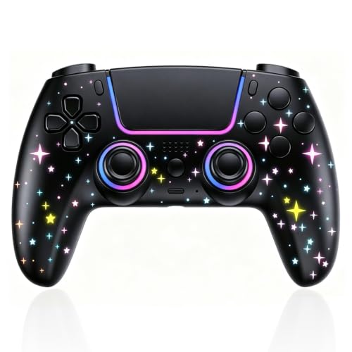 Detalle de Pogriko manette sans fil pour PS5, PS5 Pro et Slim, éclairage RGB et boutons arrière