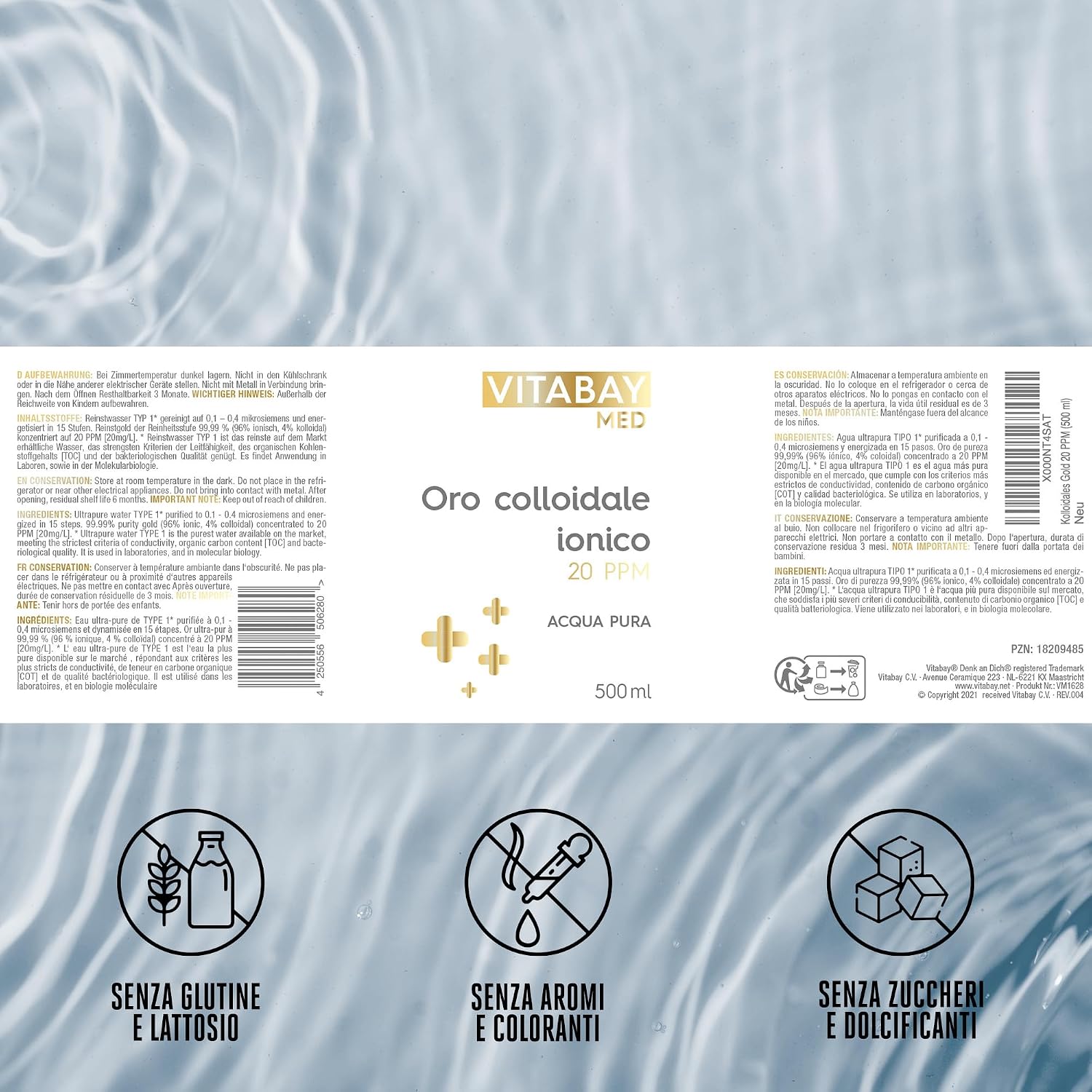 Thumbnail 6 de Vitabay Oro colloidale 20 ppm 500 ml