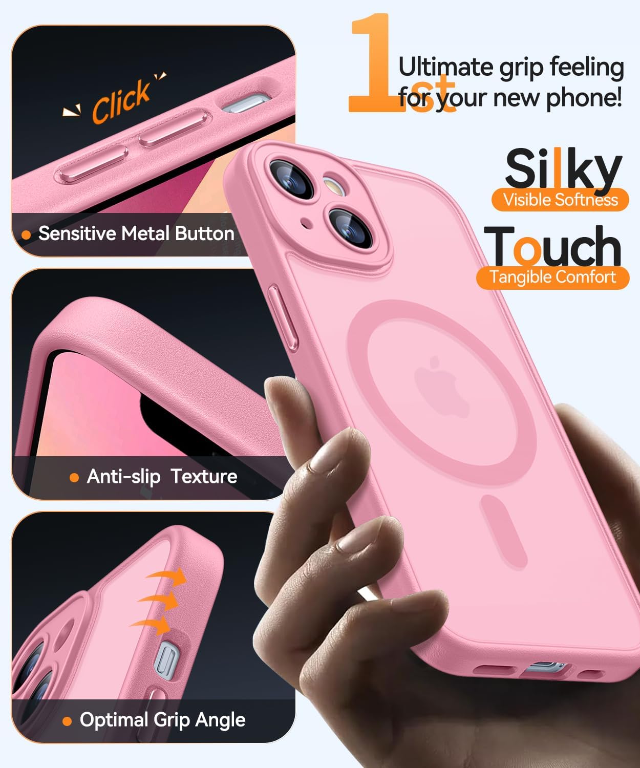 Thumbnail 5 de CANSHN Coque Magnétique pour iPhone 13 Mini (5,4 pouces) – Protection intégrale et finition mate Rose