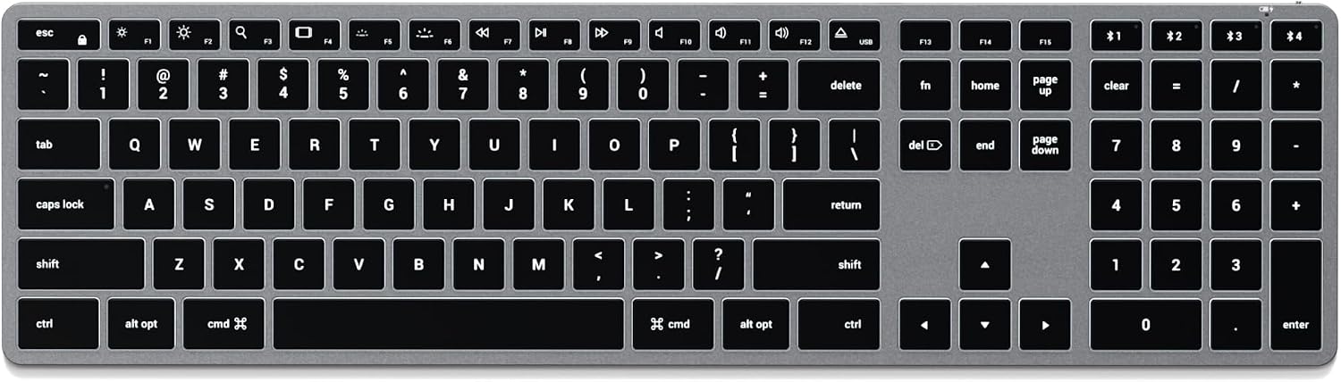 Detalle de SATECHI Slim X3 Bluetooth Tastatur 4 Geräte ⌨