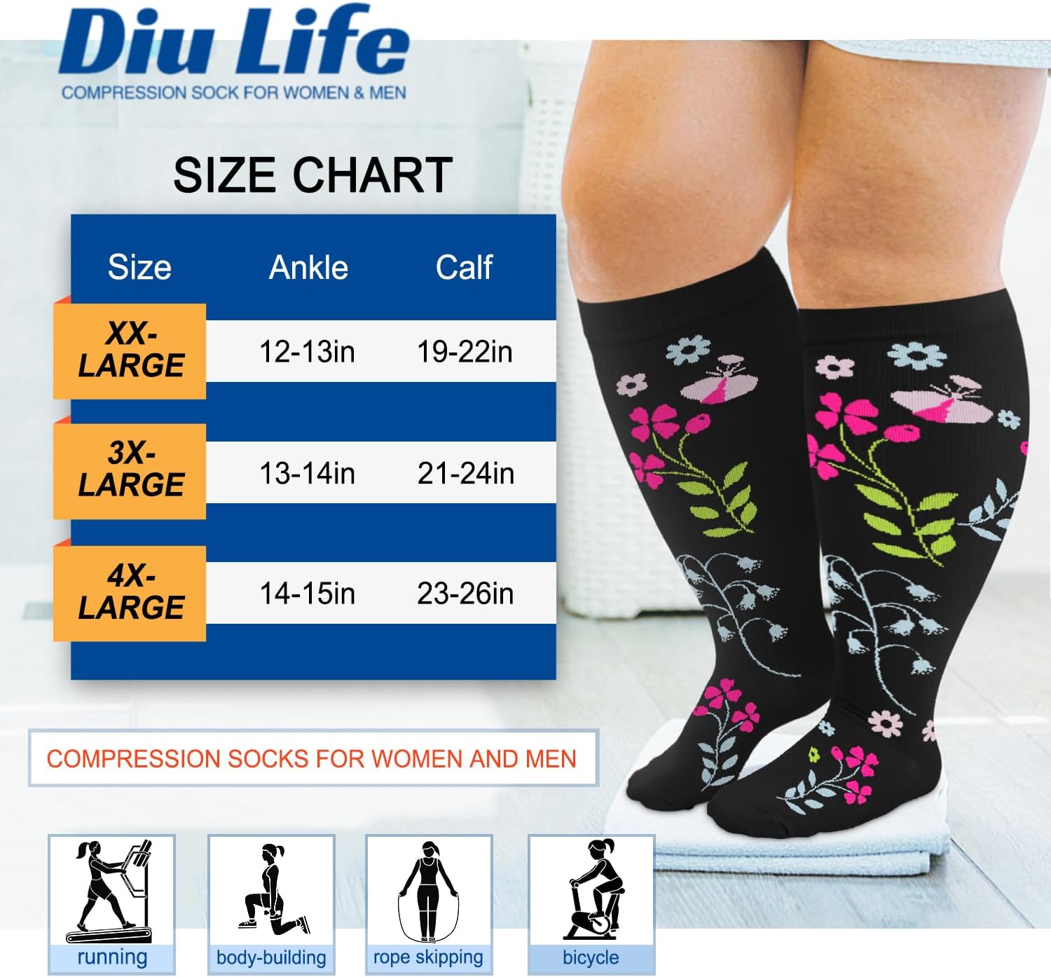 Detalle 2 de Diu Life Plus Size Compression Socks 15–20 mmHg