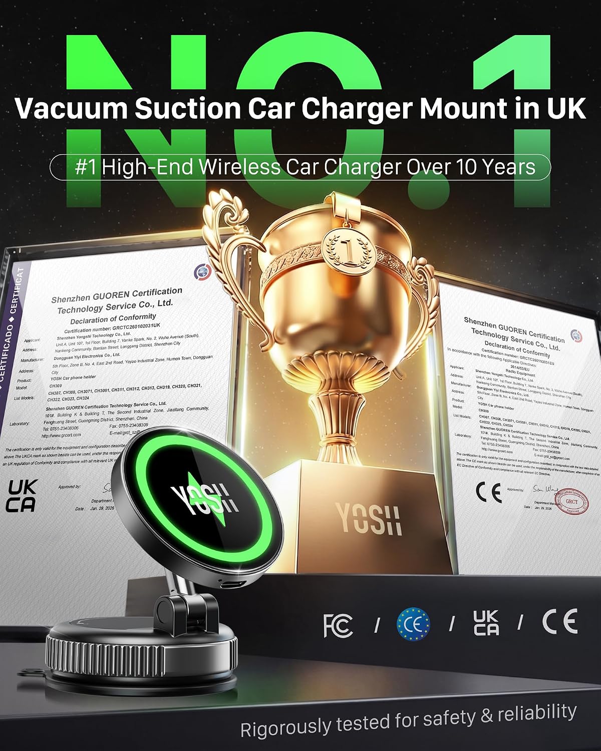 Thumbnail 1 de YOSH Magsafe Car Mount Charger 15W