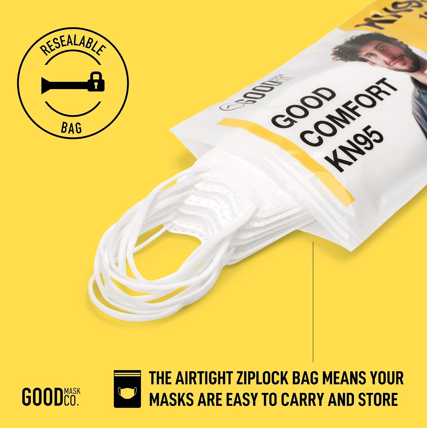 Thumbnail 6 de Good Mask Co. 8862 KN95 Disposable Face Masks, Folding, White, 25-Pack