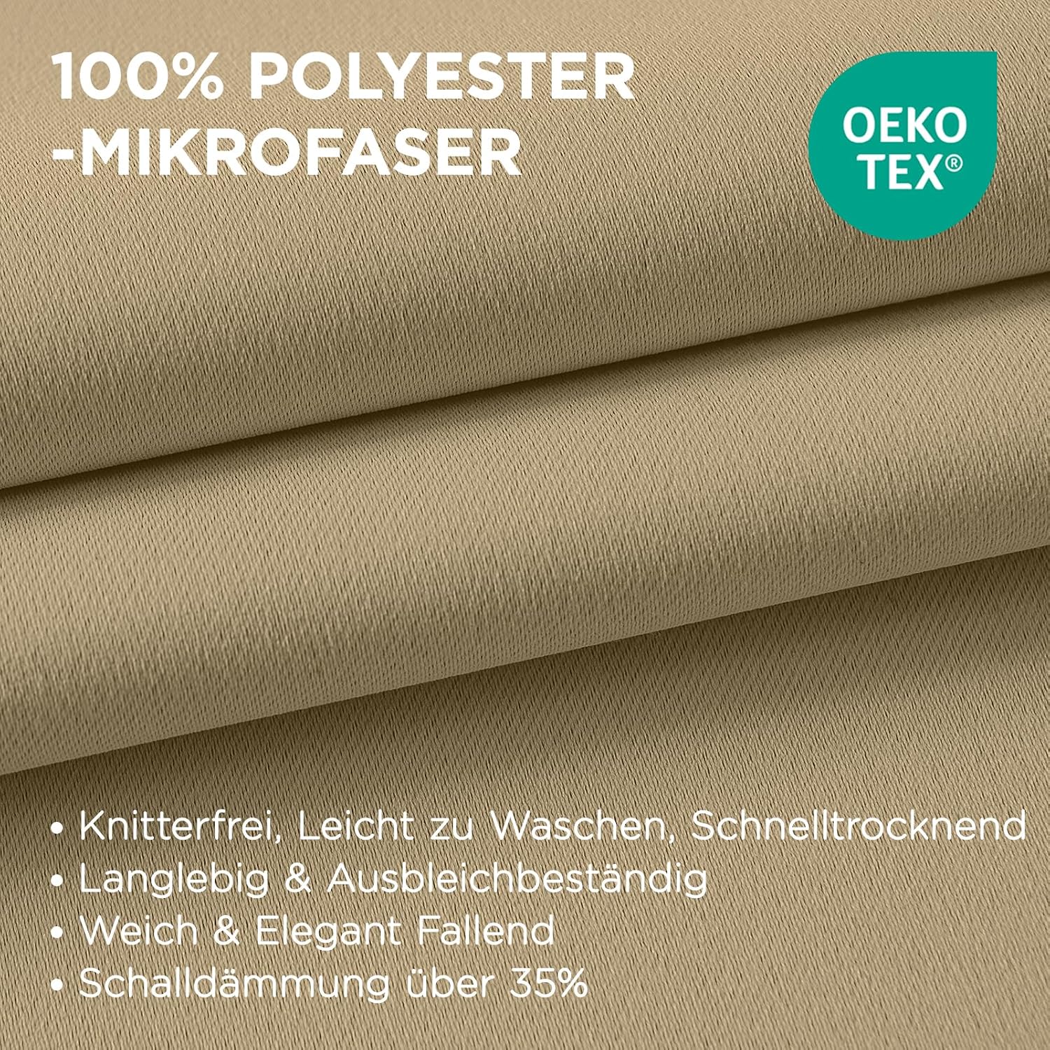 Detalle de Joydeco Blickdichte Vorhänge 2er Set 137 cm