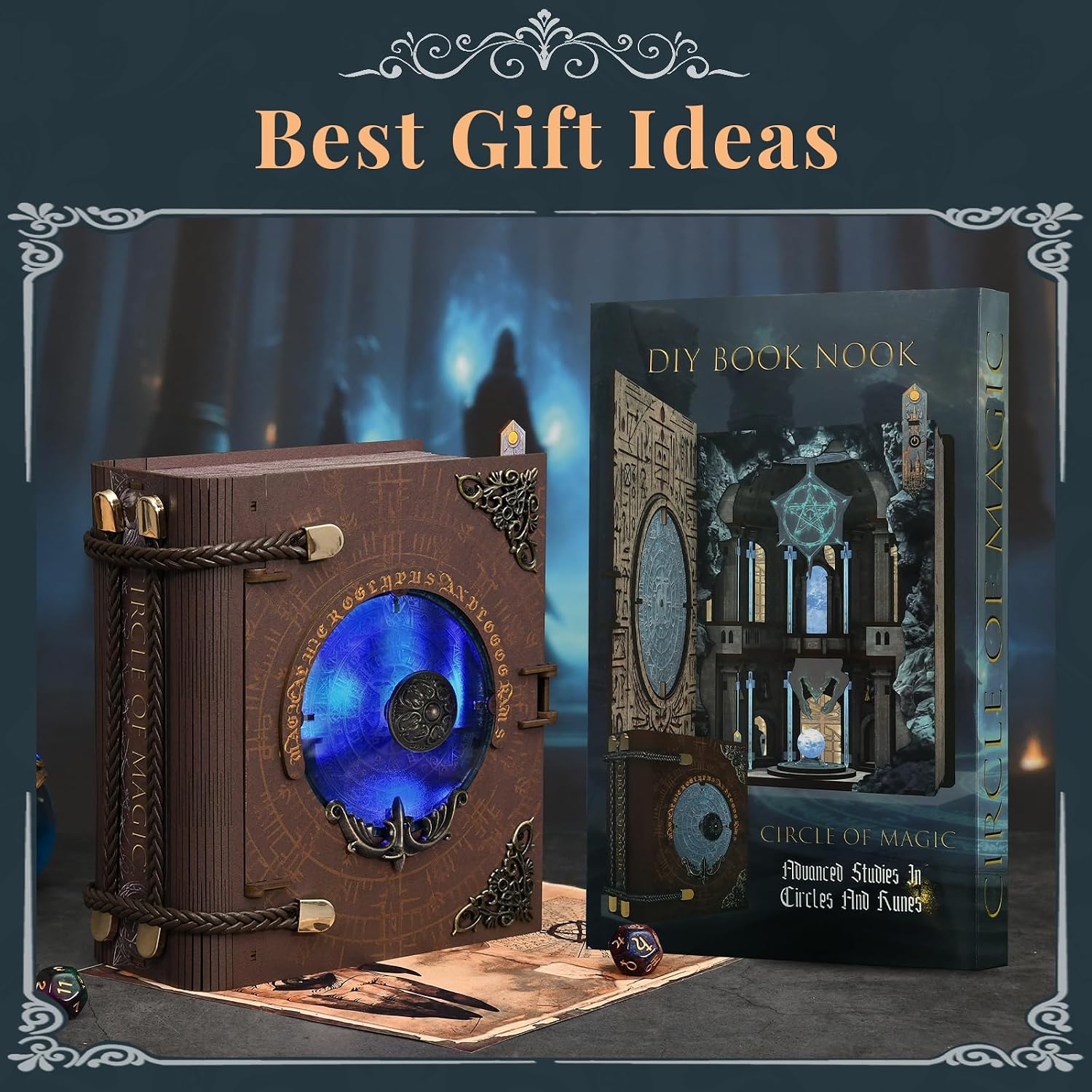 Detalle de MiniCity MiniCity DIY Book Nook Kit – Booknook-Hausmodell mit LED (Circle of Magic)