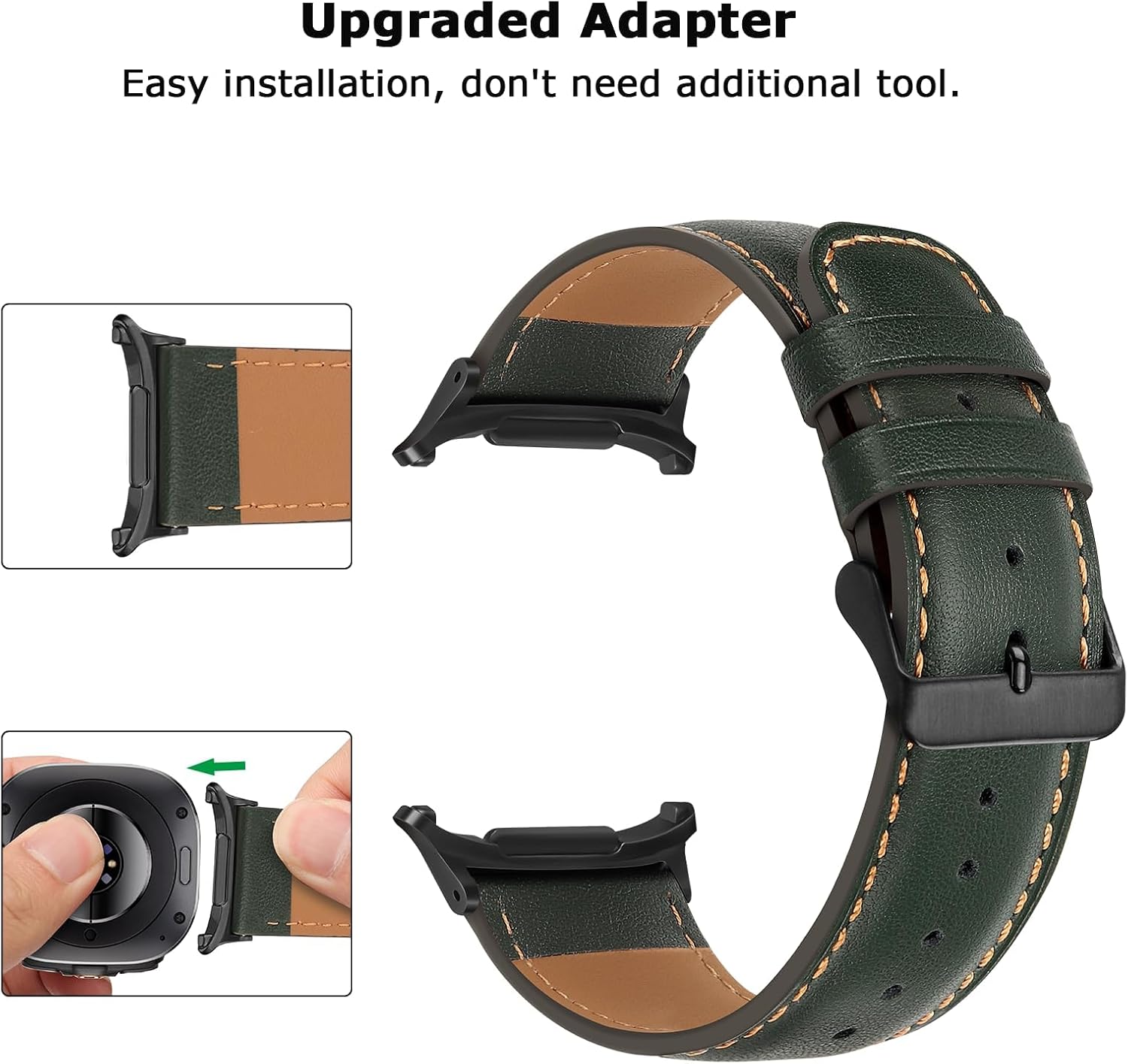 Detalle 2 de Tasikar Genuine Leather Band for Samsung Galaxy Watch Ultra 47mm