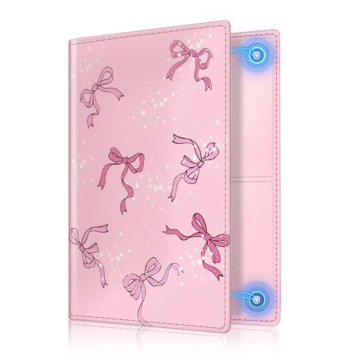 Detalle de FINTIE KFZ Fahrzeugschein Hülle und Versicherungshalter, Rosa Schleife – praktische Karten- und Dokumentenmappe