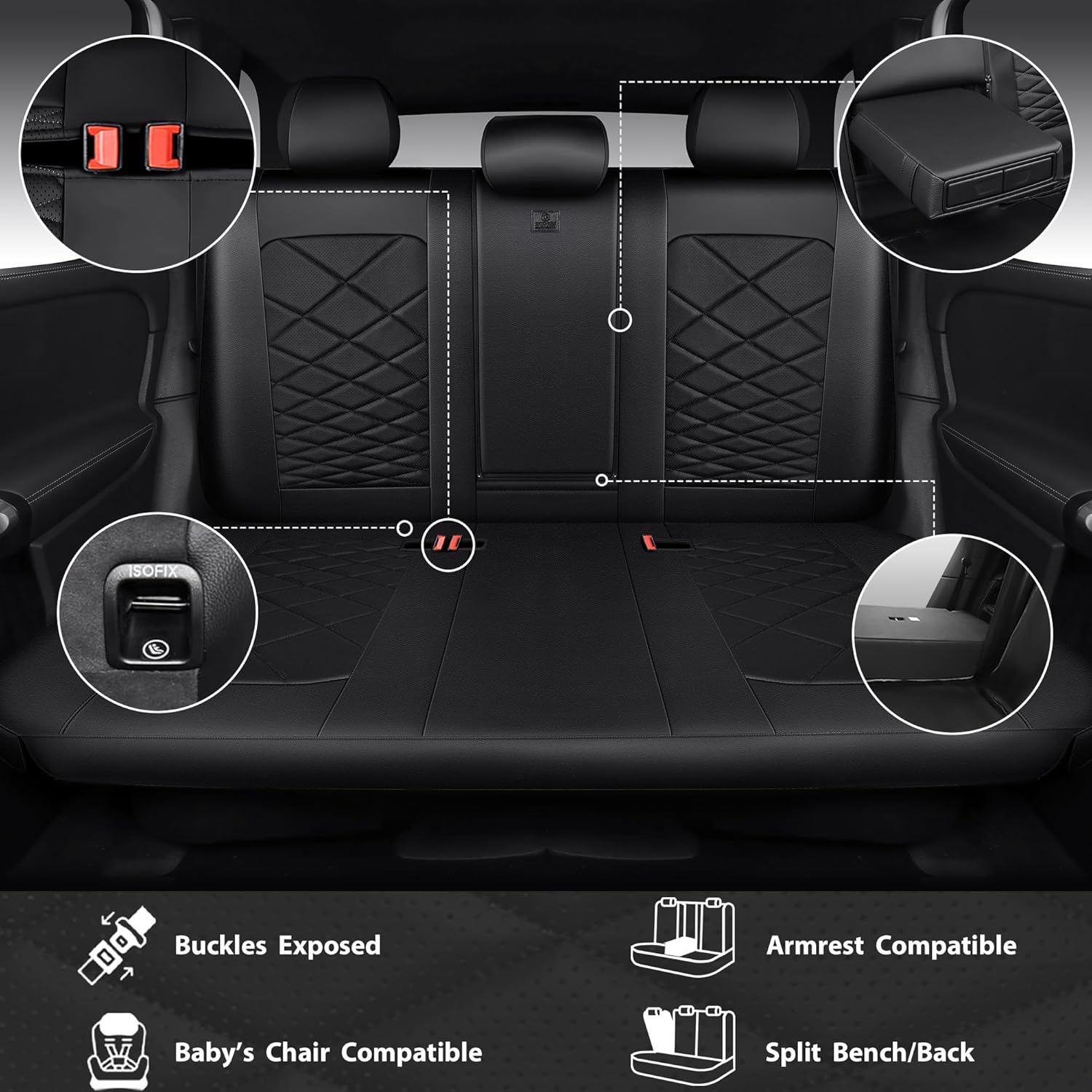 Thumbnail 3 de CAR PASS Luxury Nappa Leather Seat Covers