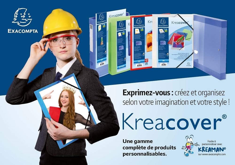 Detalle de Exacompta 53955E – Classeur à levier Kreacover 60 mm, blanc, A4 Maxi, 460 feuilles