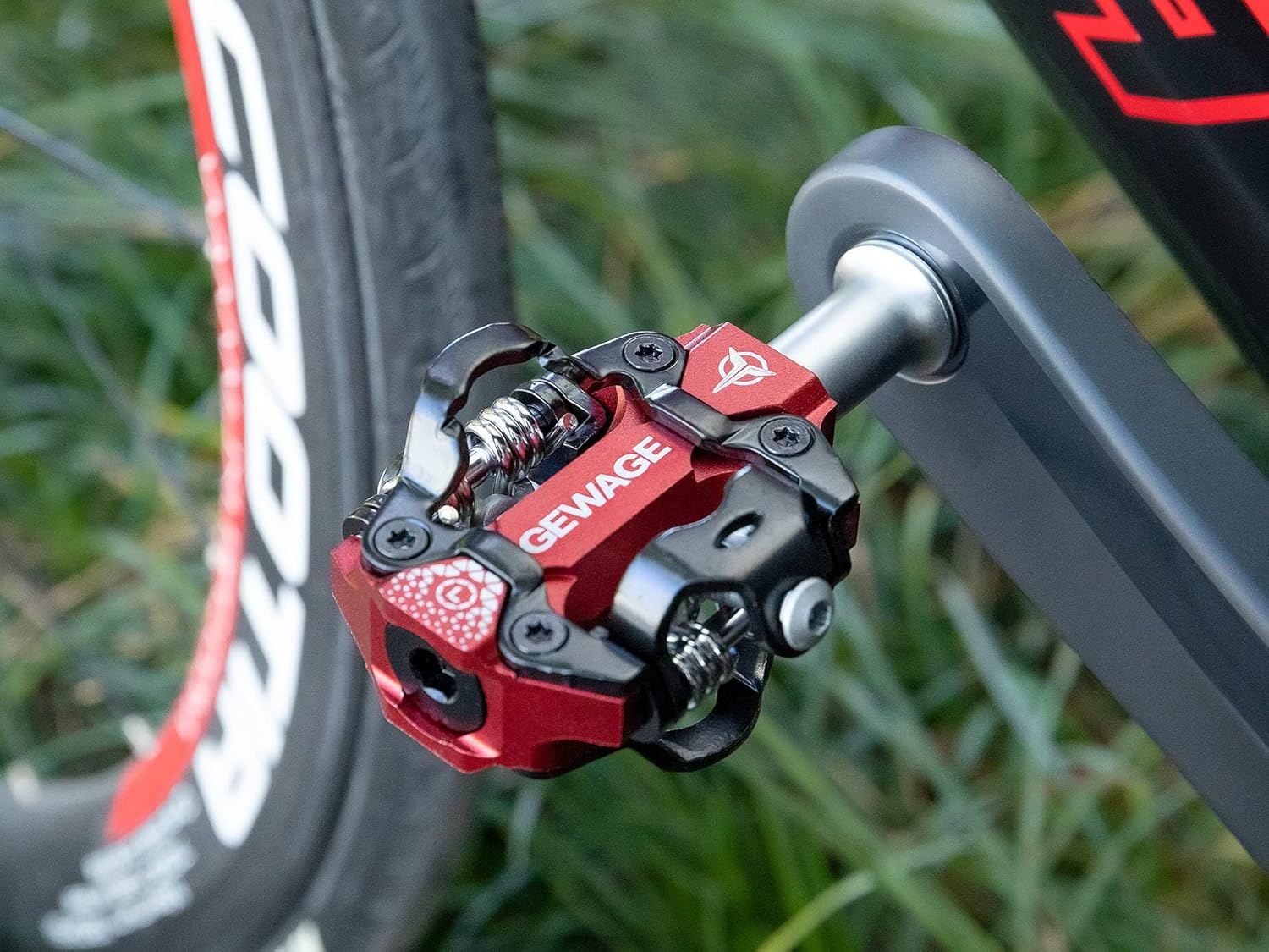 Thumbnail 1 de GEWAGE pédales klick MTB SPD double face en aluminium usiné CNC avec tension de déclenchement réglable (filetage 9/16)