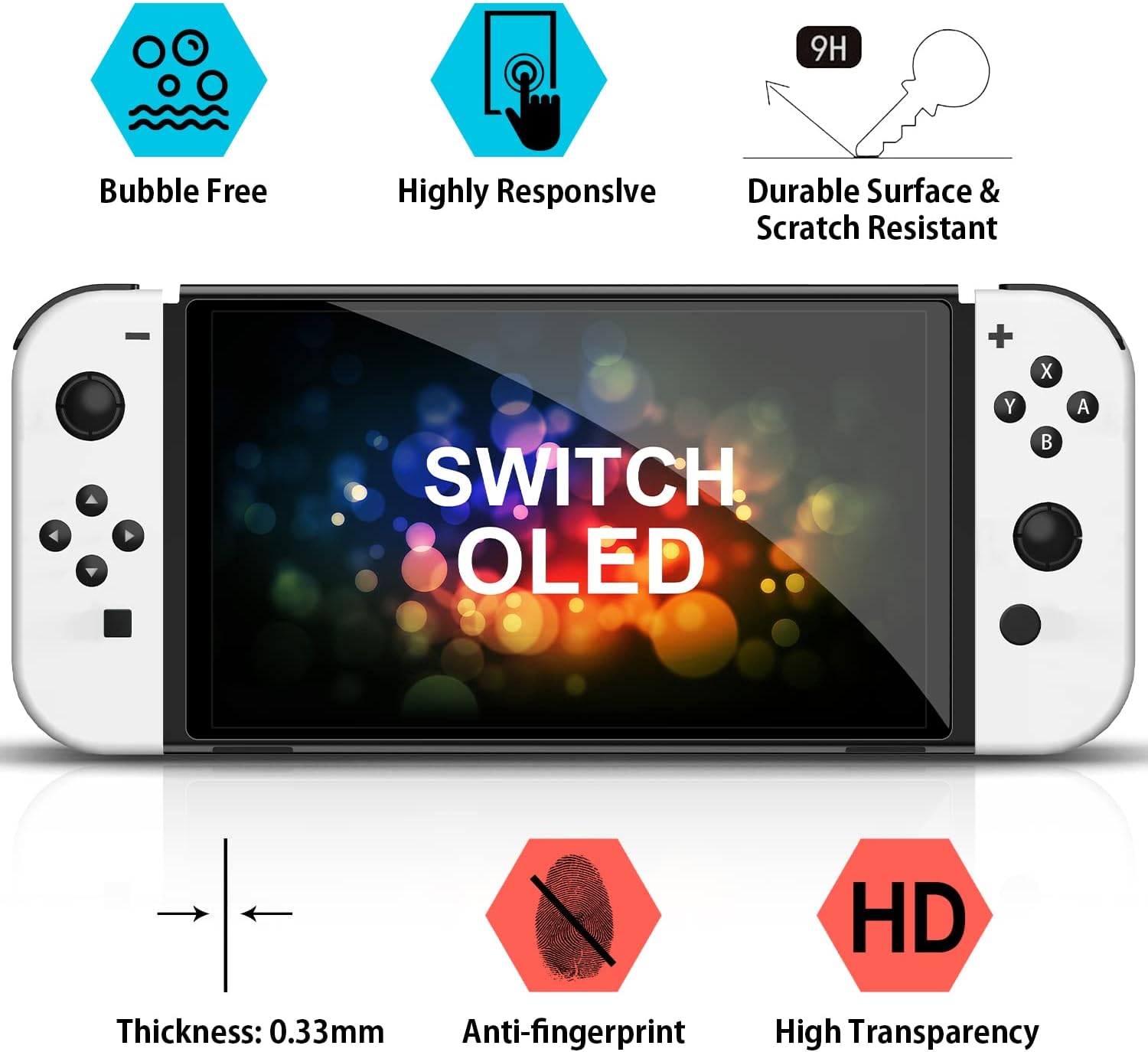 Thumbnail 1 de daydayup Tempered Glass Screen Protector 4-pack for Nintendo Switch OLED