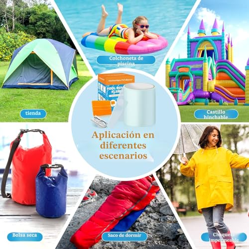 Detalle de Hymarvo Parches para Piscina Bajo Agua 10x150 cm — Kit reparación PVC impermeable