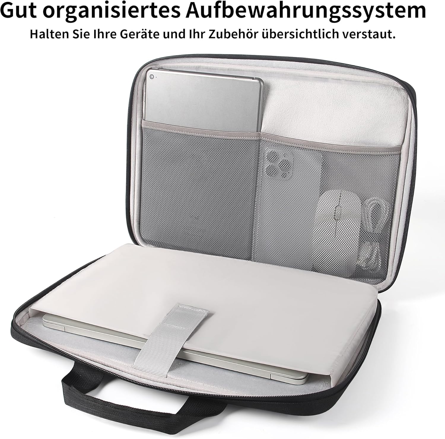 Detalle de ROEPHY 14 Zoll Laptoptasche – wasserabweisend, stoßfest und vielseitig kompatibel