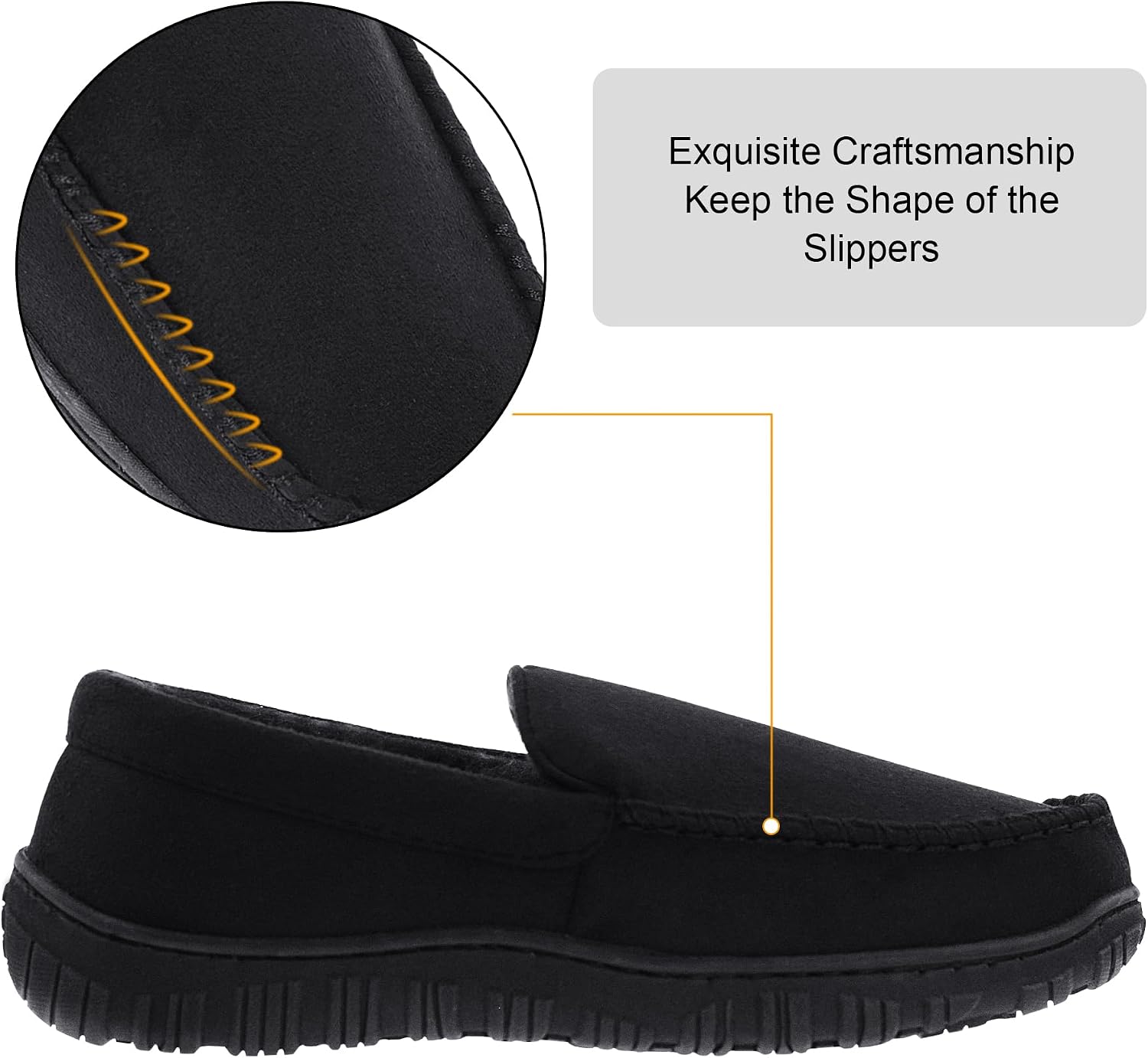 Detalle 1 de Lulex Men's Moccasin Slippers, Sizes 8–14