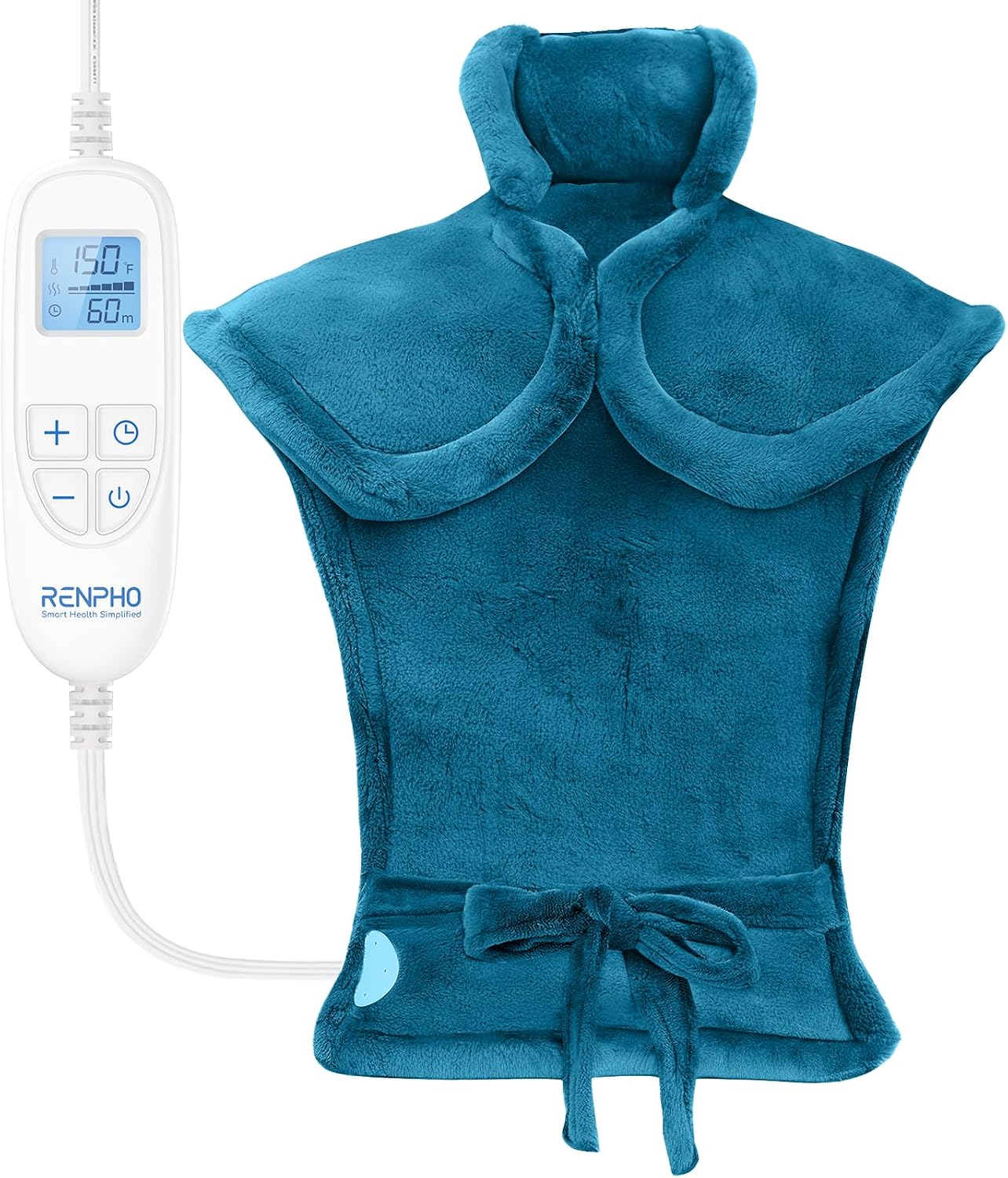 Detalle de RENPHO R-HAP61 24 × 33-Inch Heating Pad, 6 Heat Settings, Blue