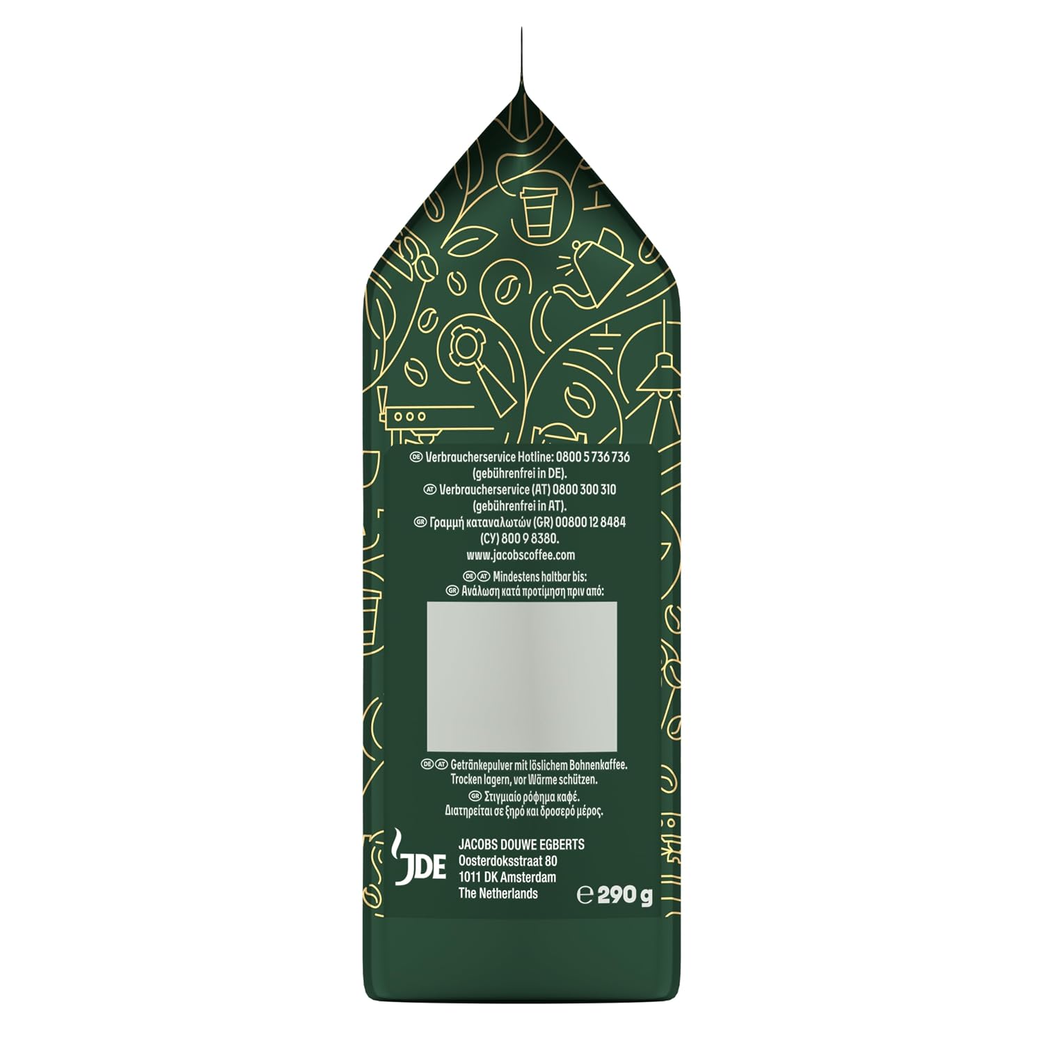 Detalle de Jacobs Typ Cappuccino Original – Getränkepulver mit löslichem Bohnenkaffee, 2x290 g