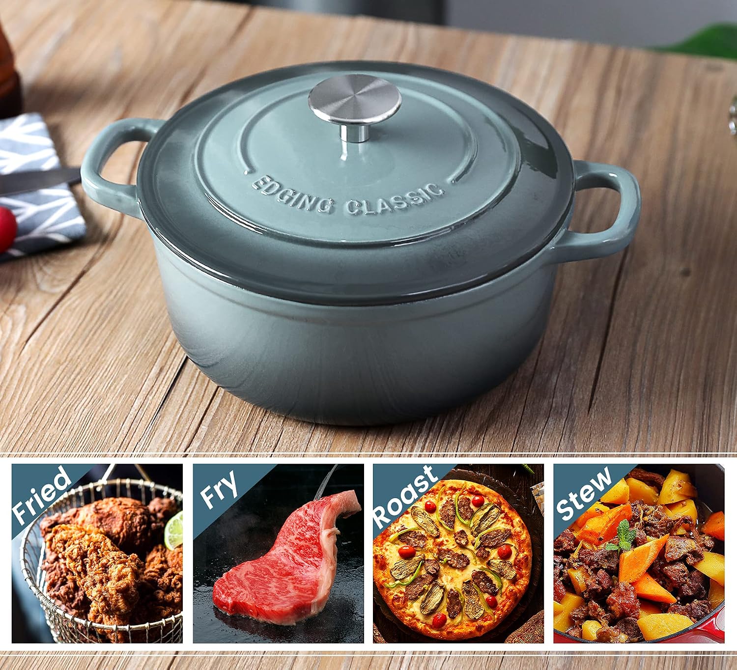 Thumbnail 4 de EDGING CASTING Enameled Cast Iron Dutch Oven 7 Qt 🍲