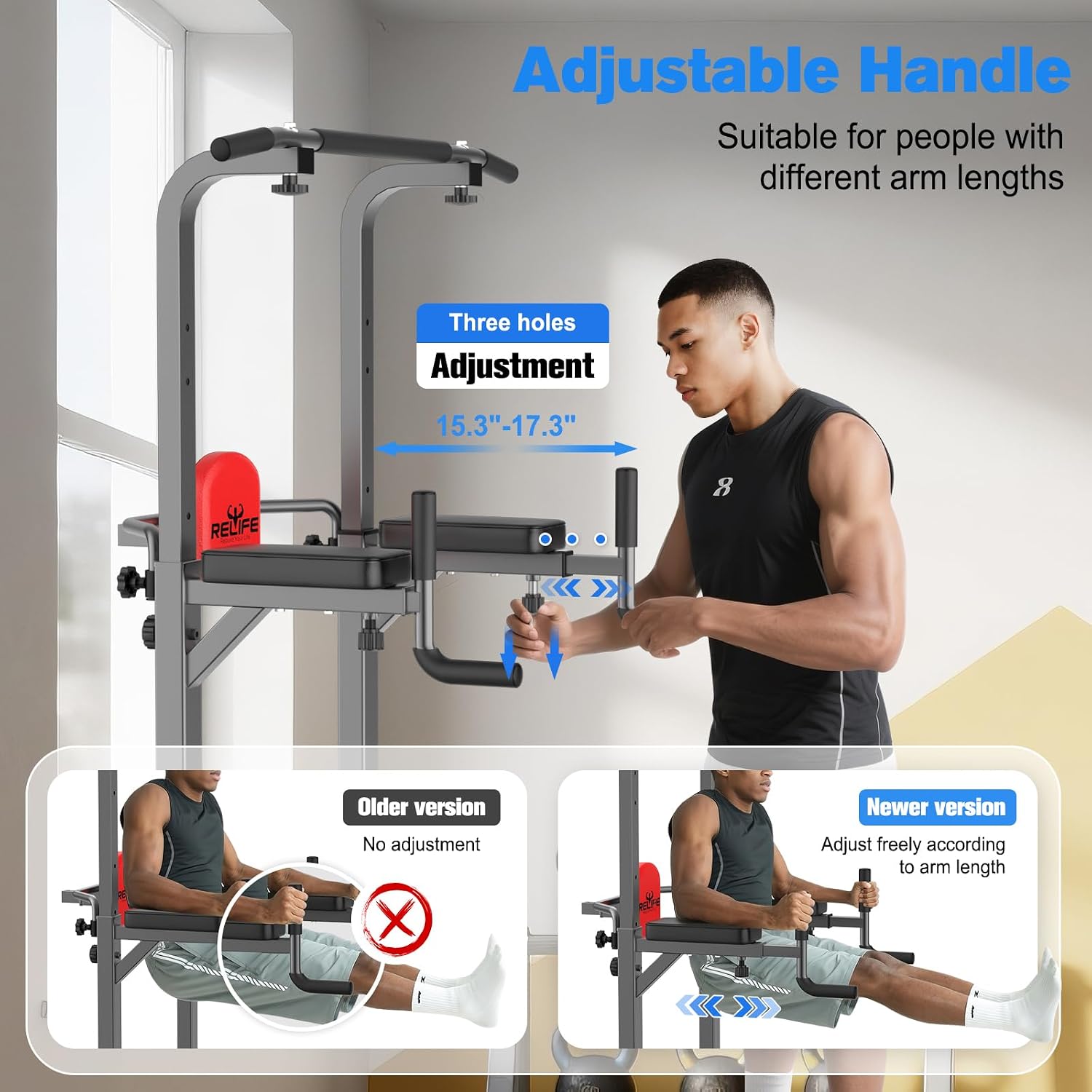 Detalle de RELIFE REBUILD YOUR LIFE R-JL-01 Power Tower with Adjustable Pull-Up Bar