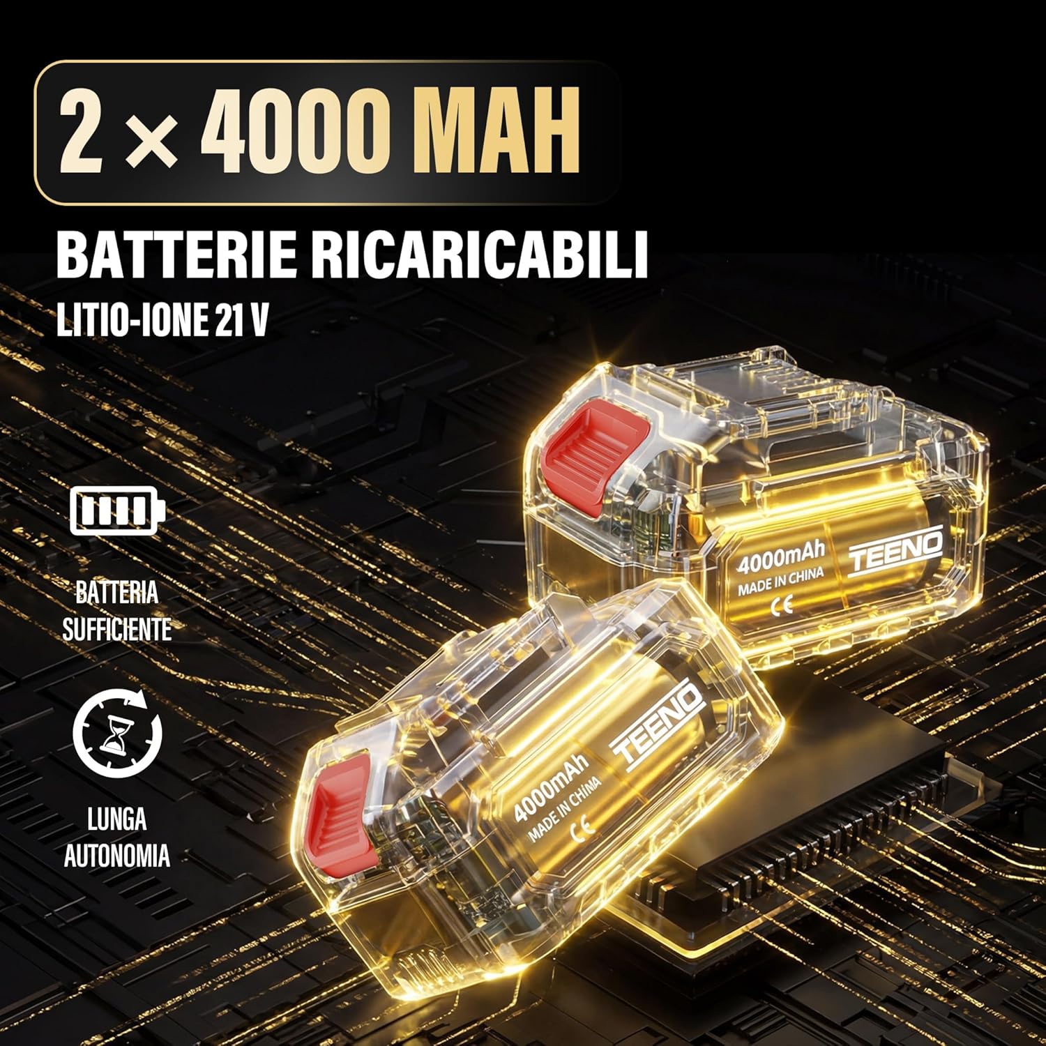 Thumbnail 2 de TEENO Forbici da potatura a batteria 2-in-1 con asta telescopica 3 m, 50 mm e motore brushless