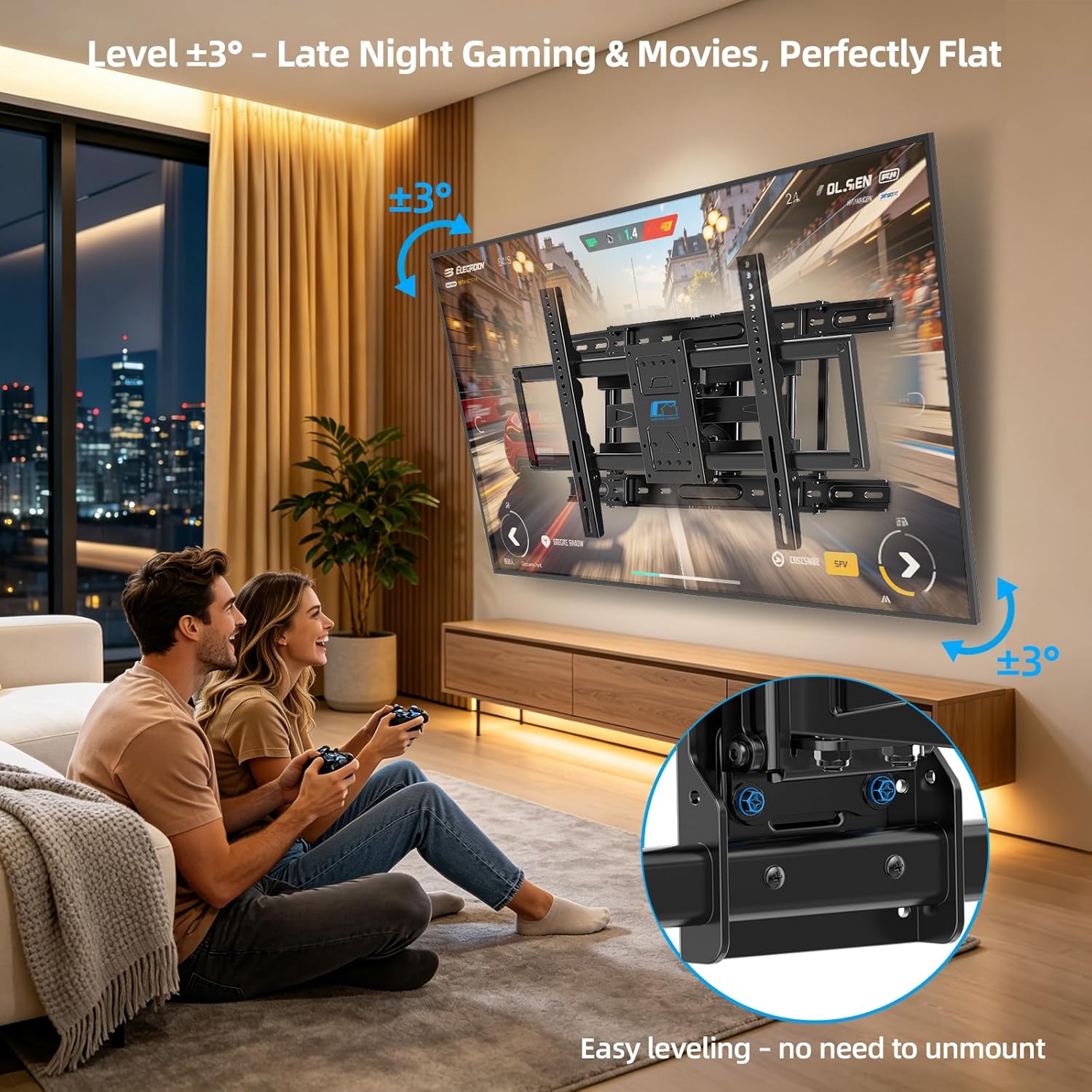 Thumbnail 5 de HOME VISION Full Motion TV Wall Mount 85 lb