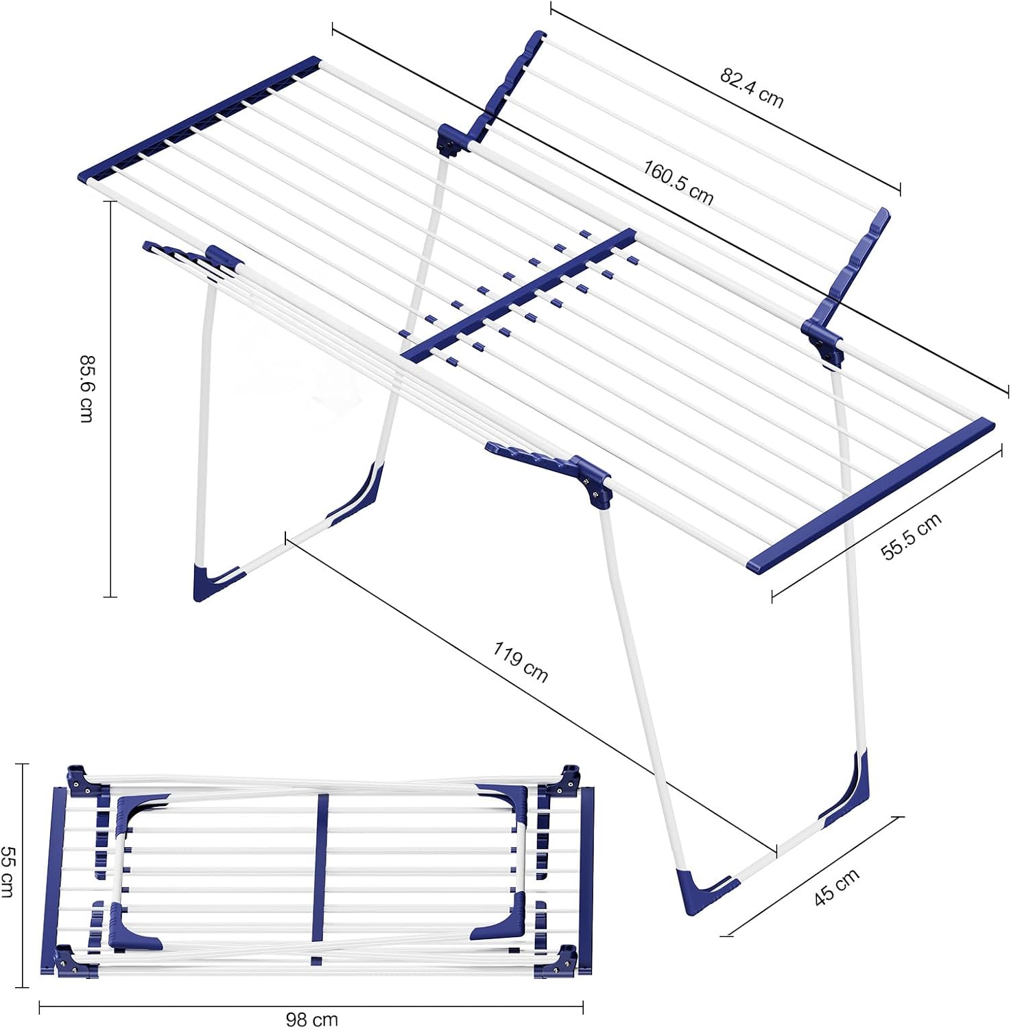 Detalle de SYKIARIOL Extendable Clothes Airer with Gullwing Wings