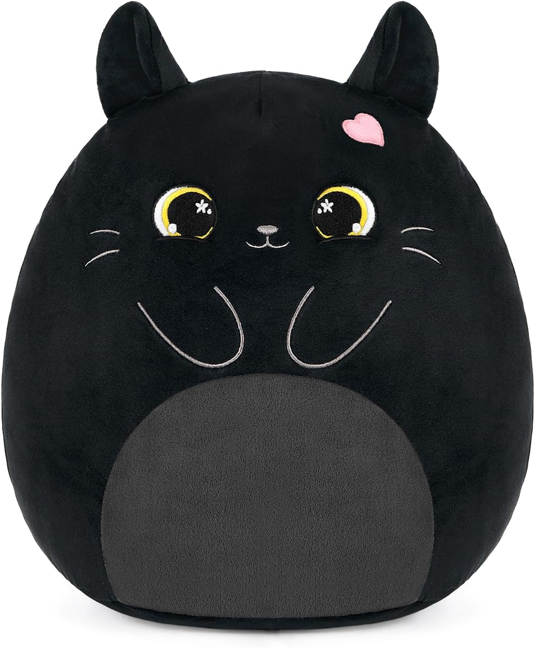 Detalle de Shownicer Plüschtier Katze Schwarz – 30 cm Kuschelkissen, Weiches Plüschtier Katze