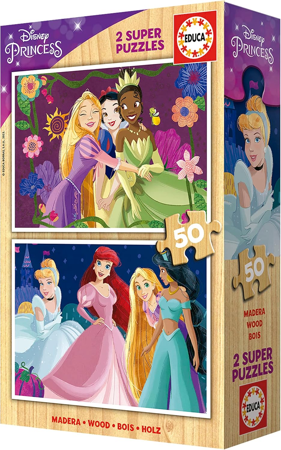 Thumbnail 4 de Educa Disney Princess – lot de 2 puzzles en bois de 50 pièces (à partir de 5 ans)