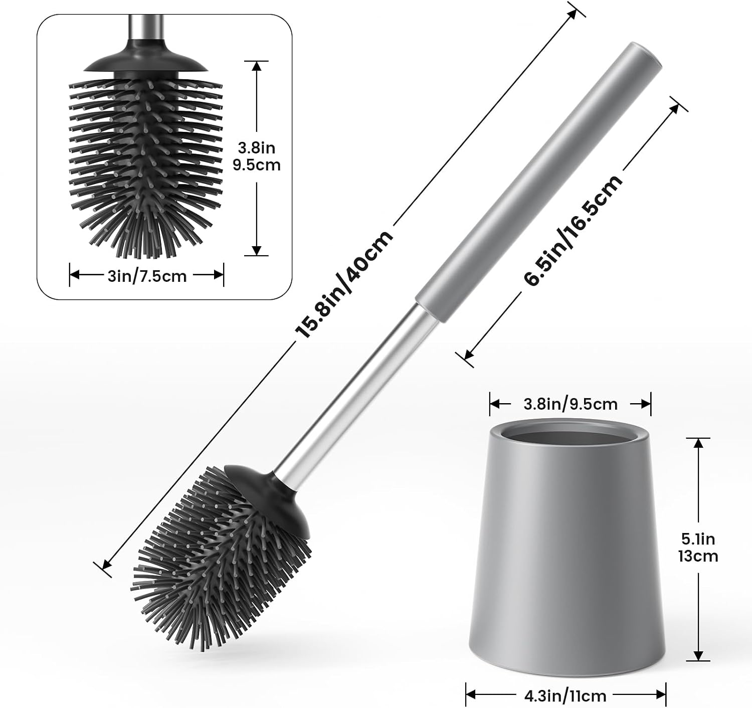Thumbnail 6 de Siapapla Matte Grey 304 Toilet Brush