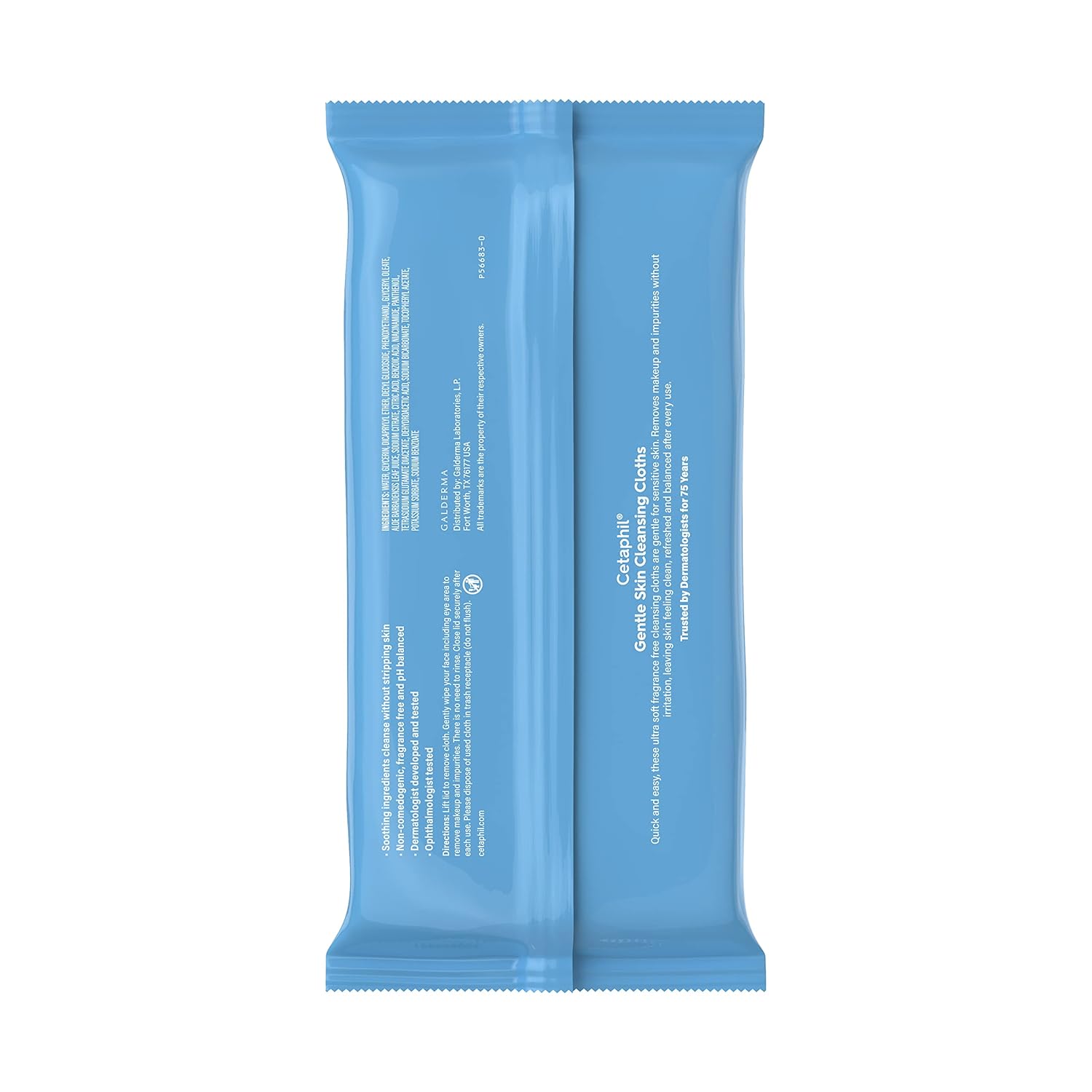 Thumbnail 1 de Cetaphil Face and Body Wipes (Gentle Skin Cleansing Cloths), 75 Count Total (3-Pack), Fragrance Free