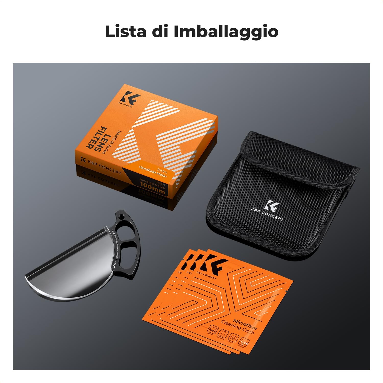 Thumbnail 6 de K&F CONCEPT Nano-Bacis 100 mm Filtro manuale a prisma lineare (effetti in vetro ottico K9) con 3 panni di pulizia