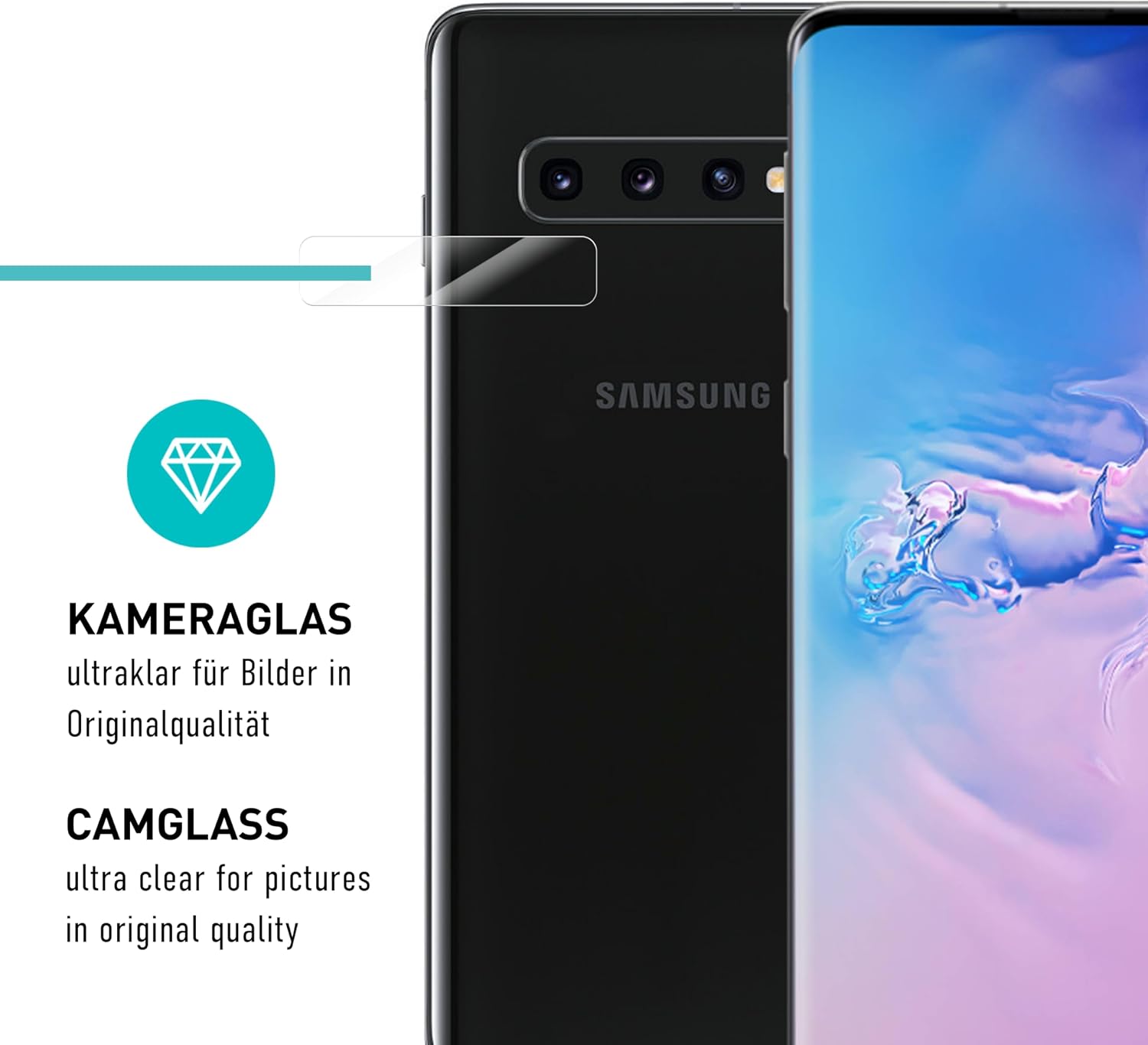 Thumbnail 6 de SmarTect TPU Screen Protector for Samsung Galaxy S10, 2 Films and 2 Camera Protectors