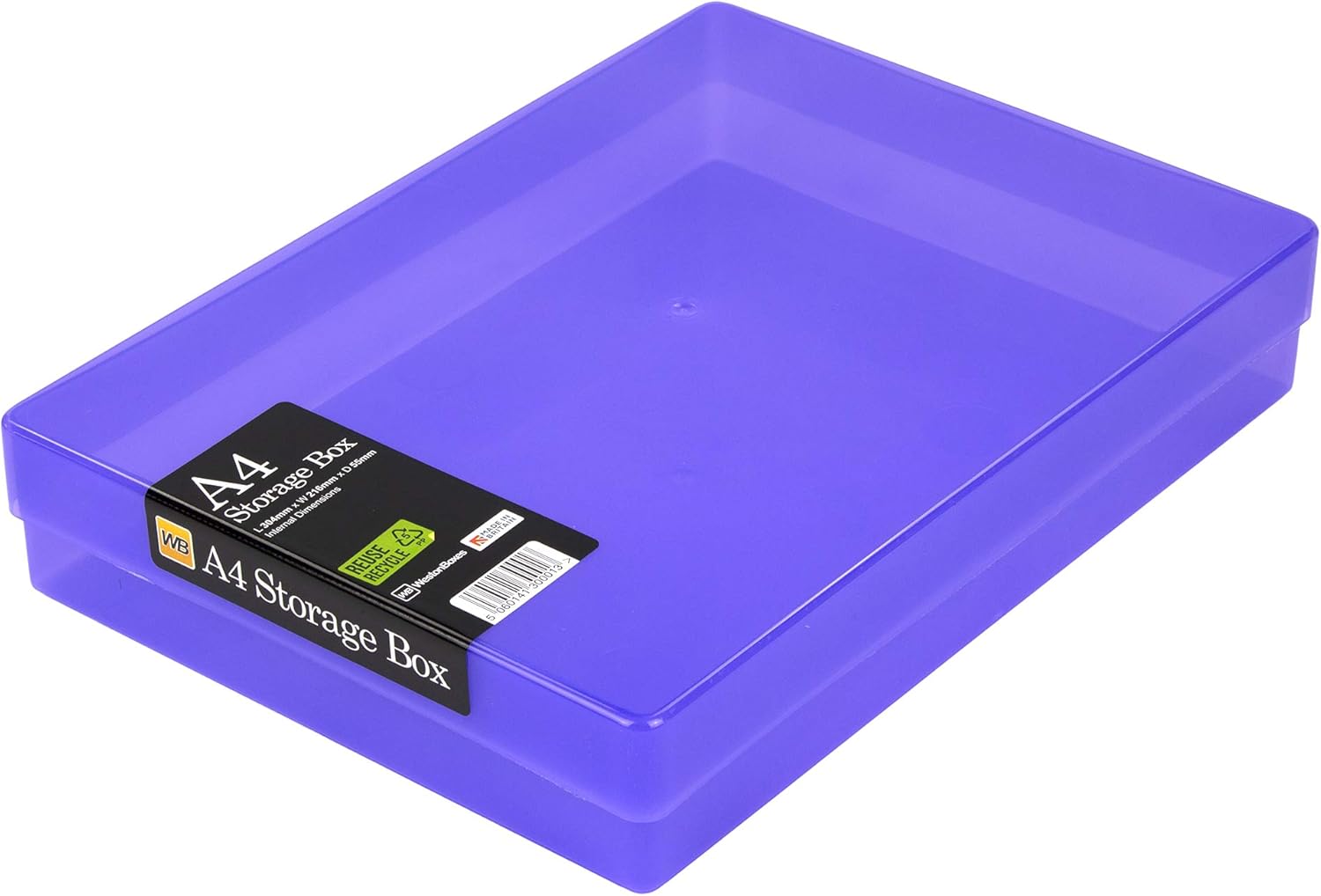 Thumbnail 2 de WestonBoxes Bastel-Aufbewahrungsboxen im A4-Format mit Deckel (Kunststoff) – 5 Stück, gemischte Farben/transparent