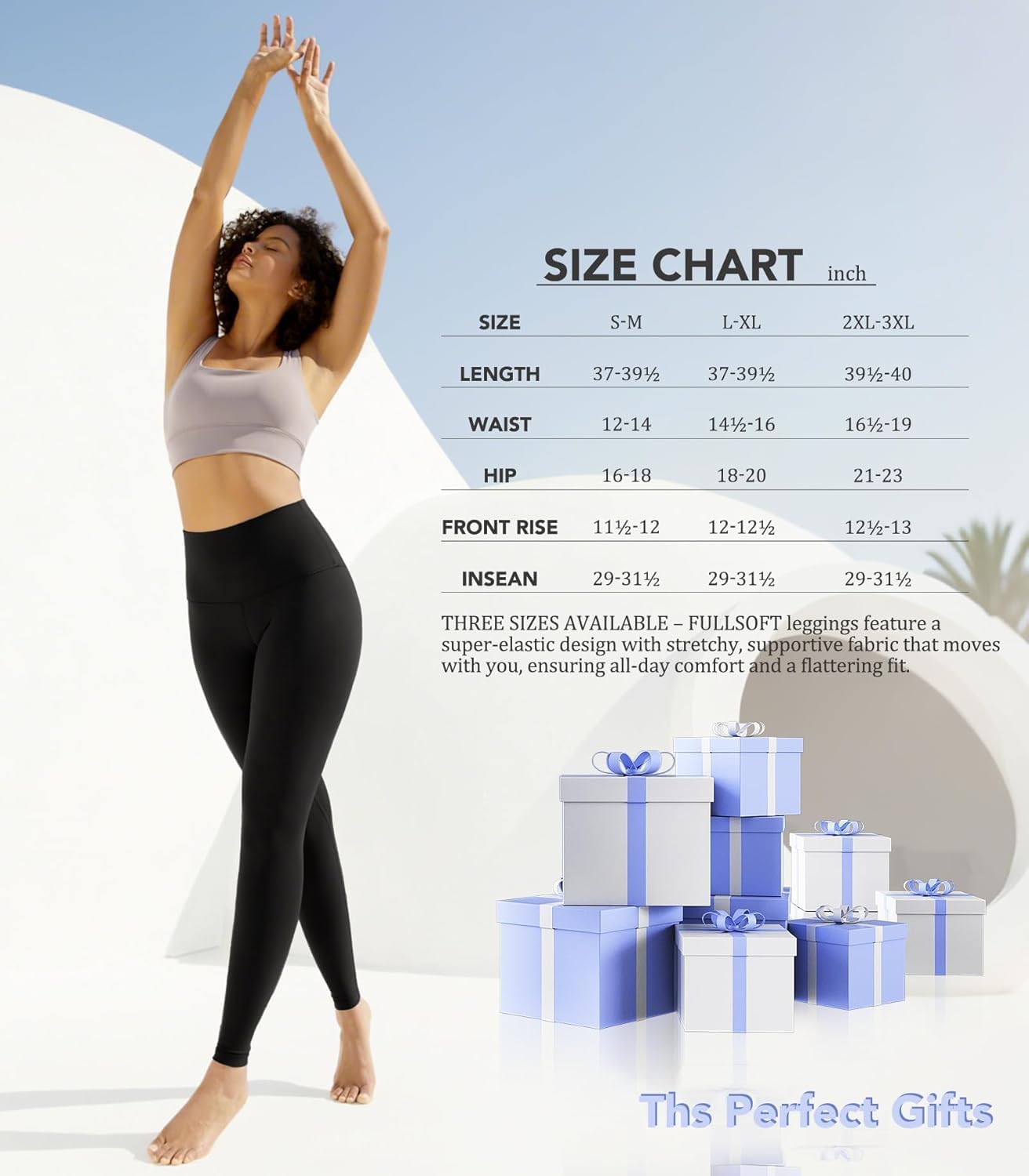 Detalle de CTHH 4-Pack Women’s High-Waisted Leggings with Tummy Control