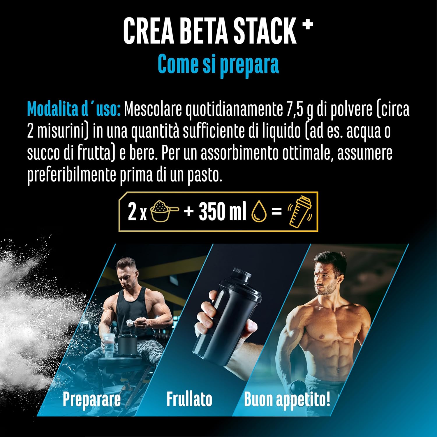Thumbnail 6 de Creatin Beta Alanin Stack 750 g polvere