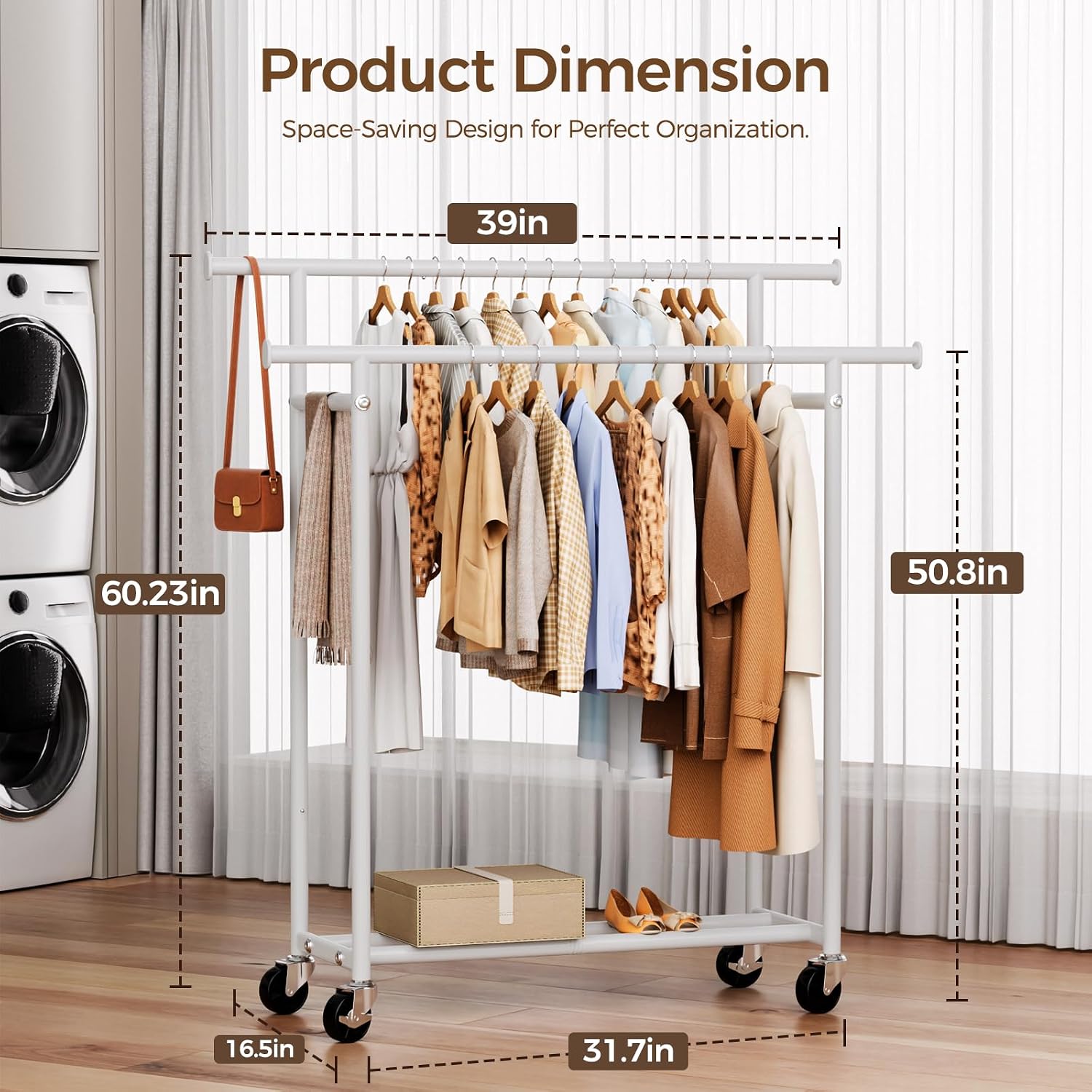 Detalle de HYSEYY Clothes Rack 240 lb Capacity