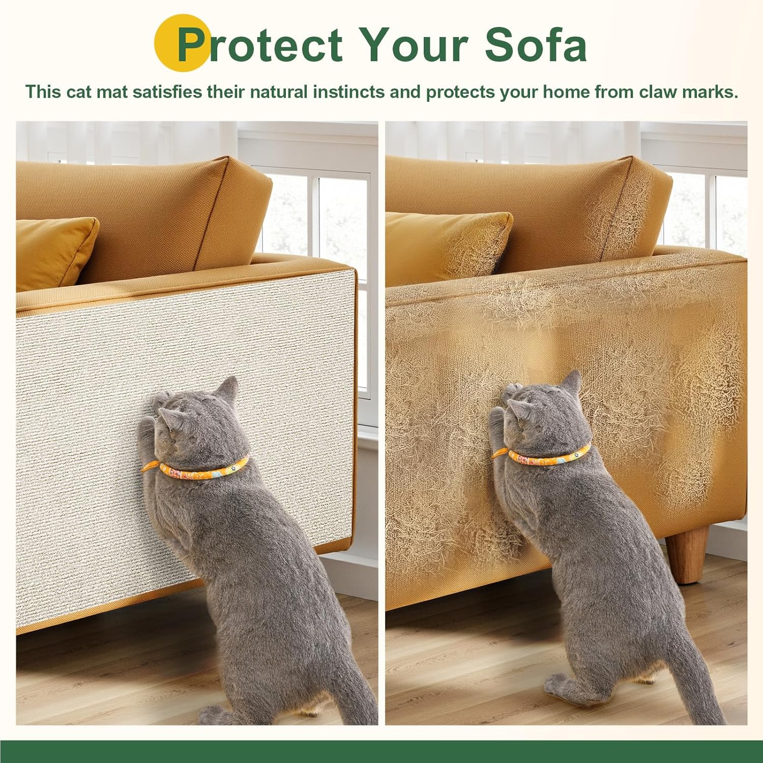 Thumbnail 4 de Gimars selbstklebende Kratzmatte 200 × 40 cm (beige) für Sofa, Wand & Möbel mit Zusatz-Klebeband