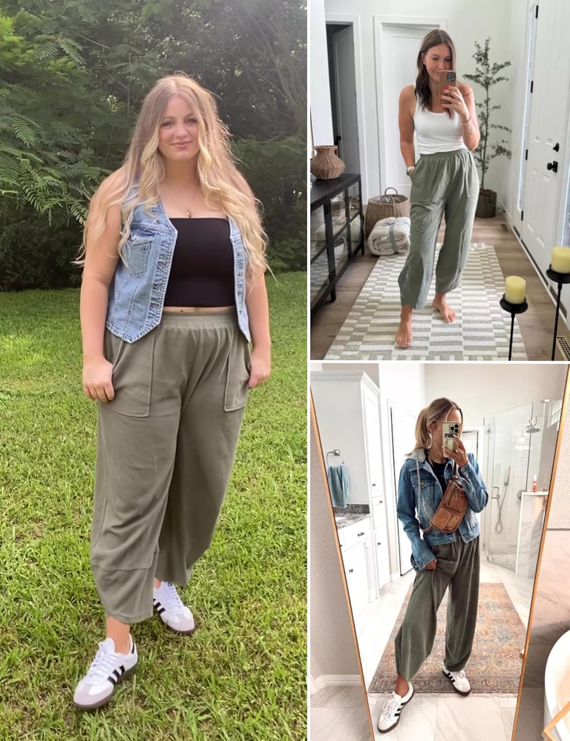 Thumbnail 6 de Xiaoxuemeng Women’s Baggy Wide Leg Palazzo Harem Pants with Pockets