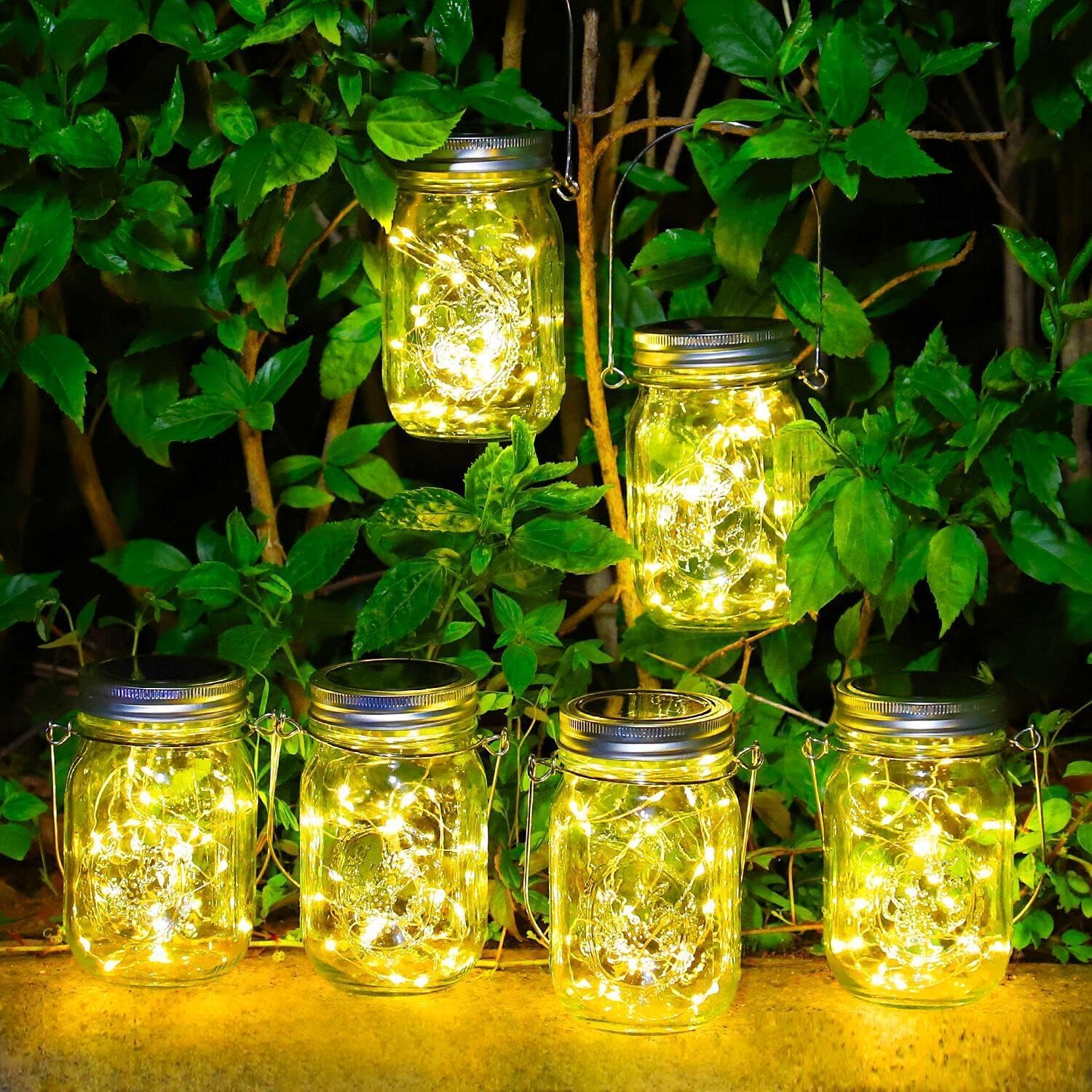 Detalle de Lanterne Solari da Esterno - Set da 6 pezzi con 30 LED IP65, luci solari per giardino SENMI