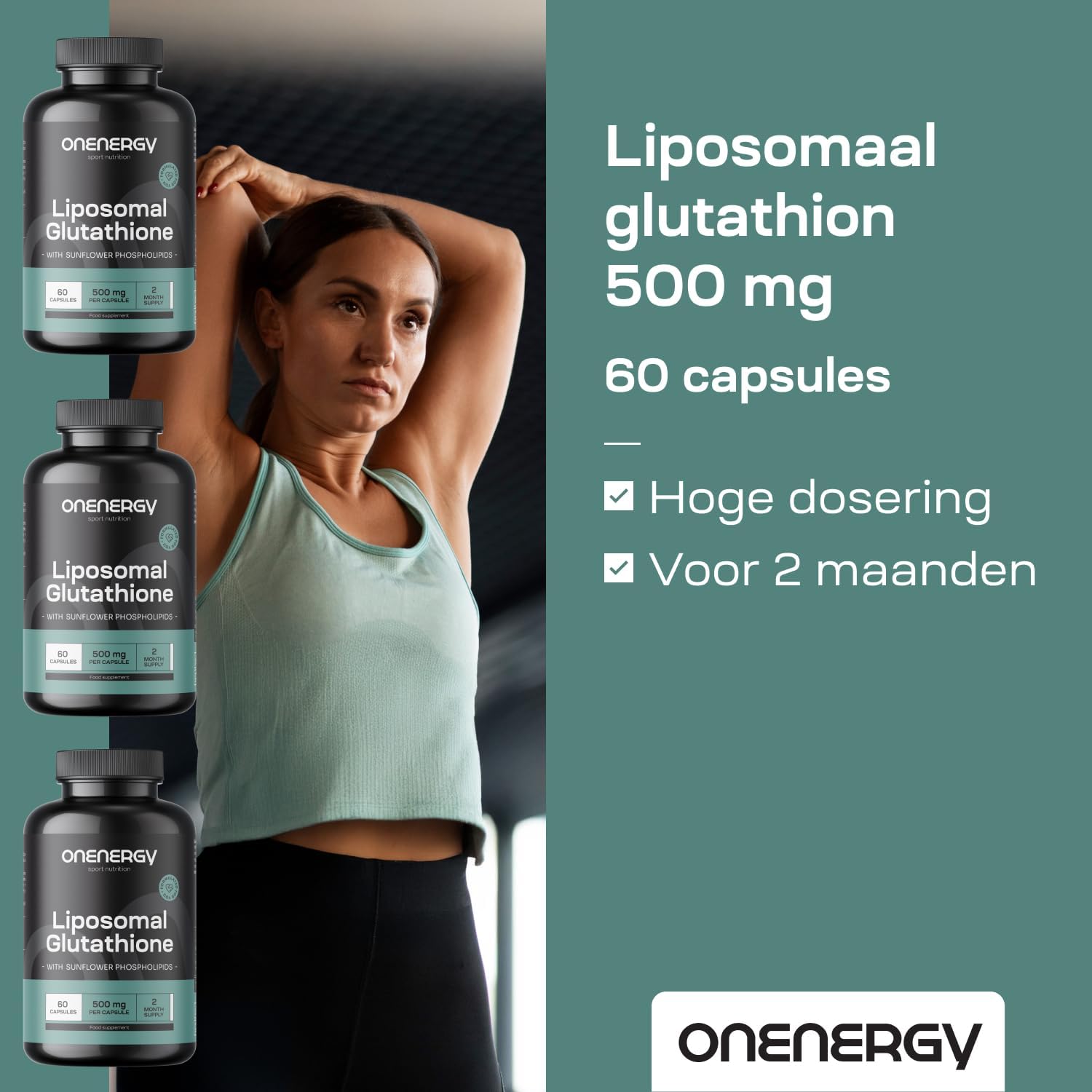 Detalle 2 de ONENERGY Liposomaal Glutathion 500 mg, 60 capsules