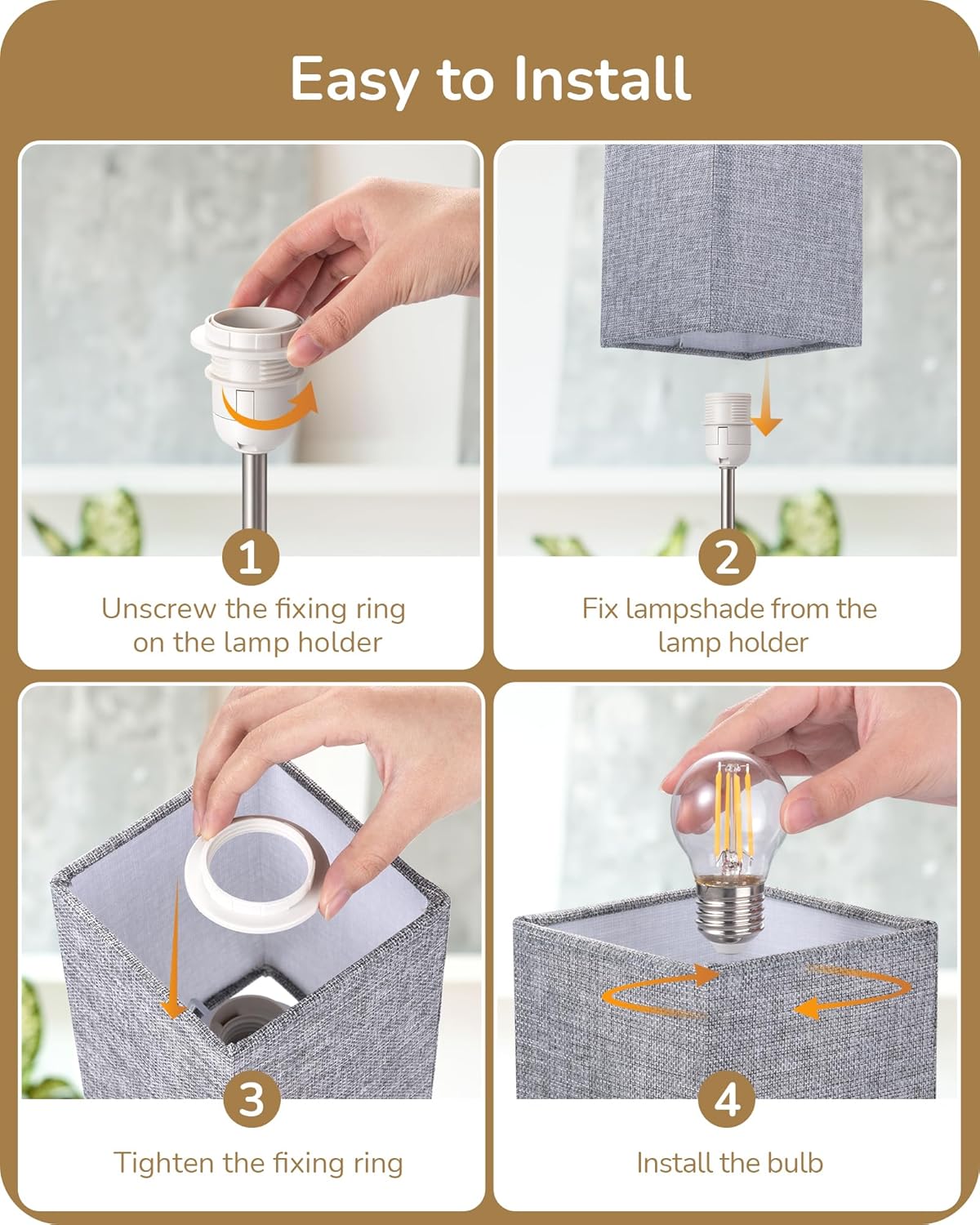 Thumbnail 5 de EDISHINE Bedside Lamps Set of 2