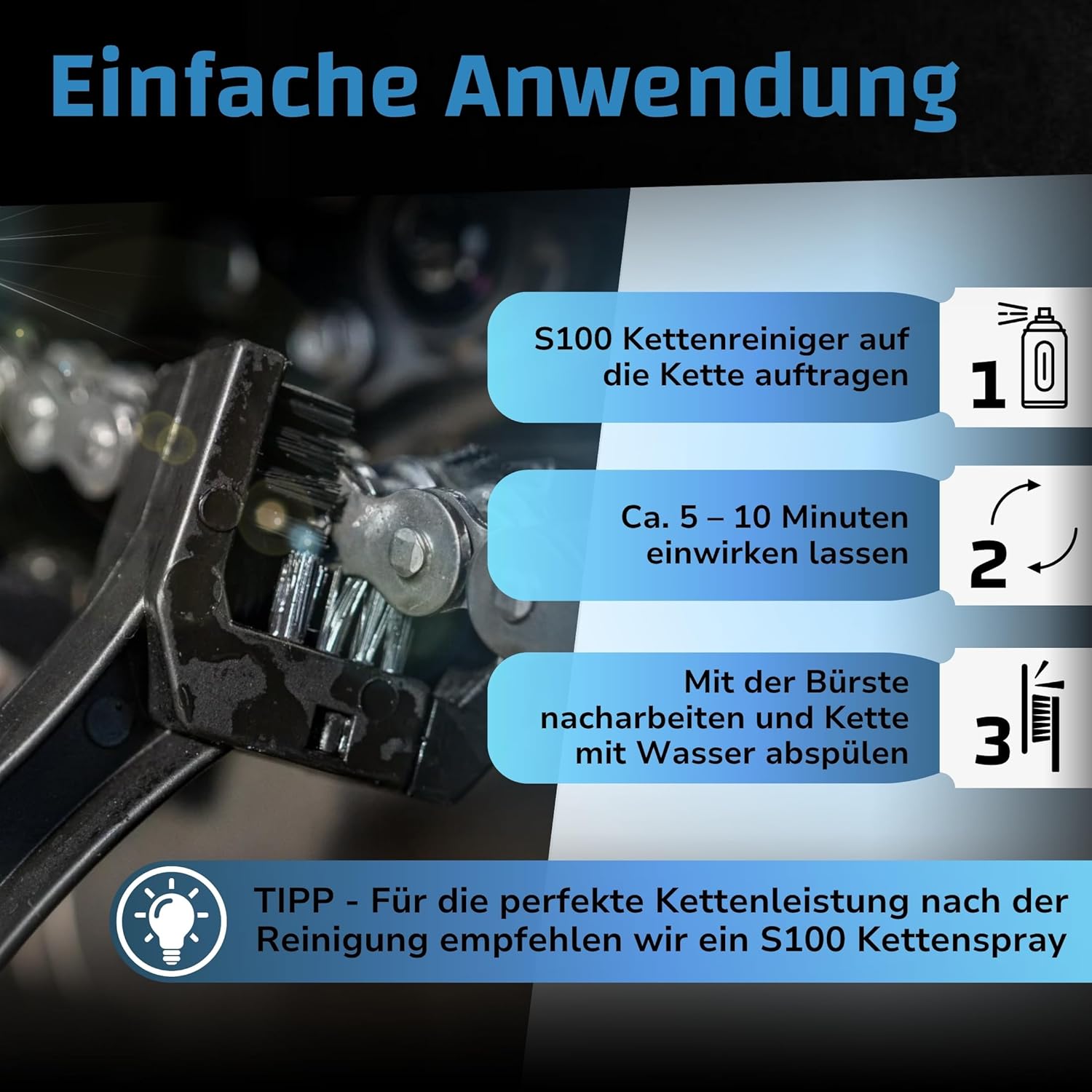 Thumbnail 2 de Dr. Wack S100 Kettenbürste – effektive Motorradkettenreinigung mit zwei Bürstenköpfen