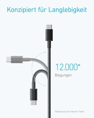 Detalle de Anker 100W USB-C auf USB-C Kabel PD 3.0 – 2er-Pack, 1,8 m